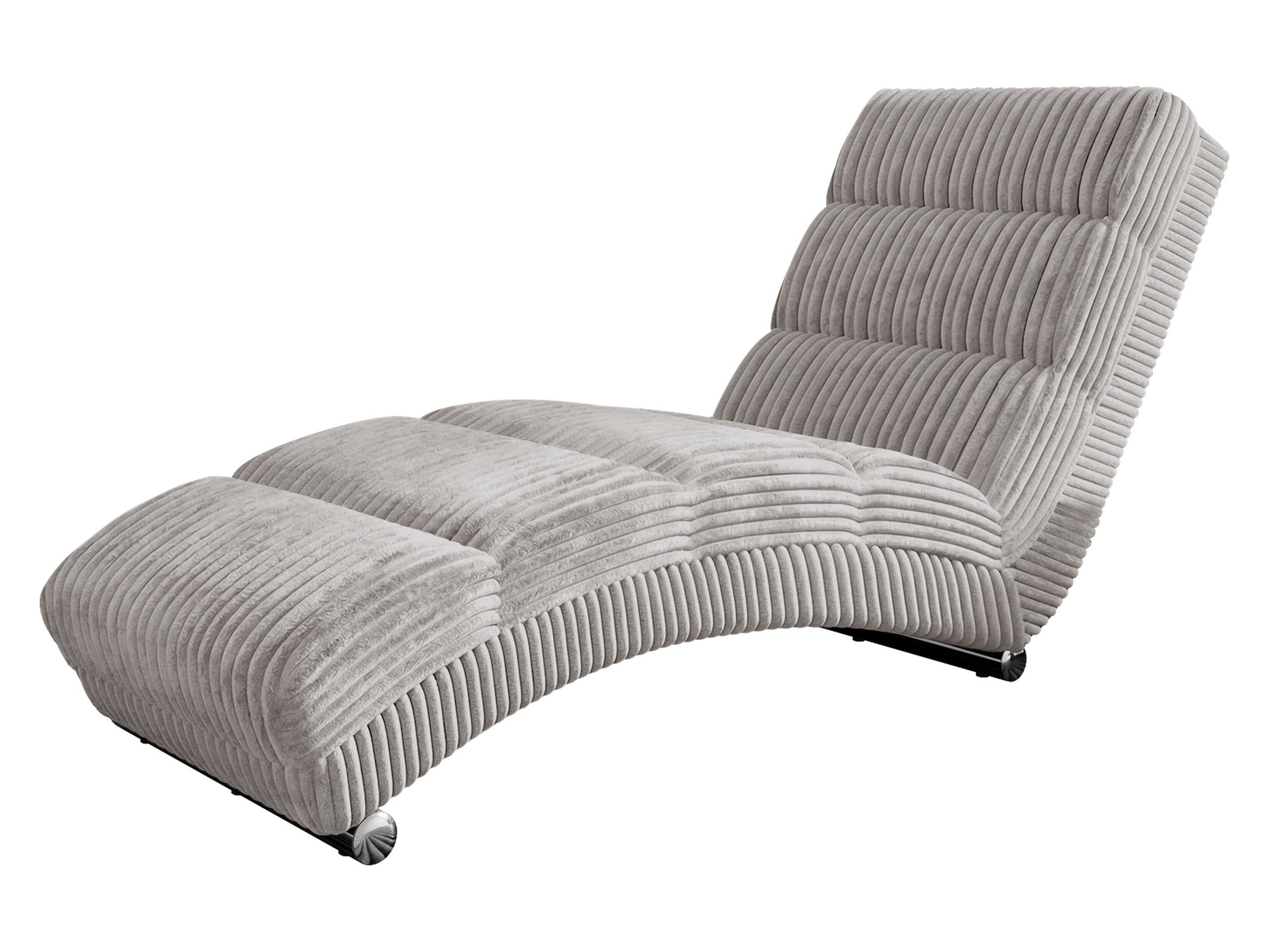 MIRJAN24 Sessel Holiday Cord Bis, 180x62x84 cm, verchromte Füße