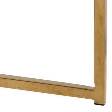 ebuy24 Couchtisch Alisma Ecktisch 50x50 cm grüner Marmordruck, golde