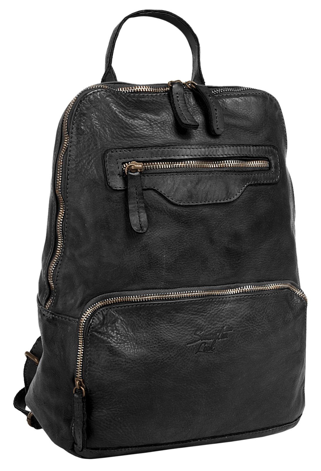 Samantha Look Cityrucksack, echt Leder, Made in Italy
