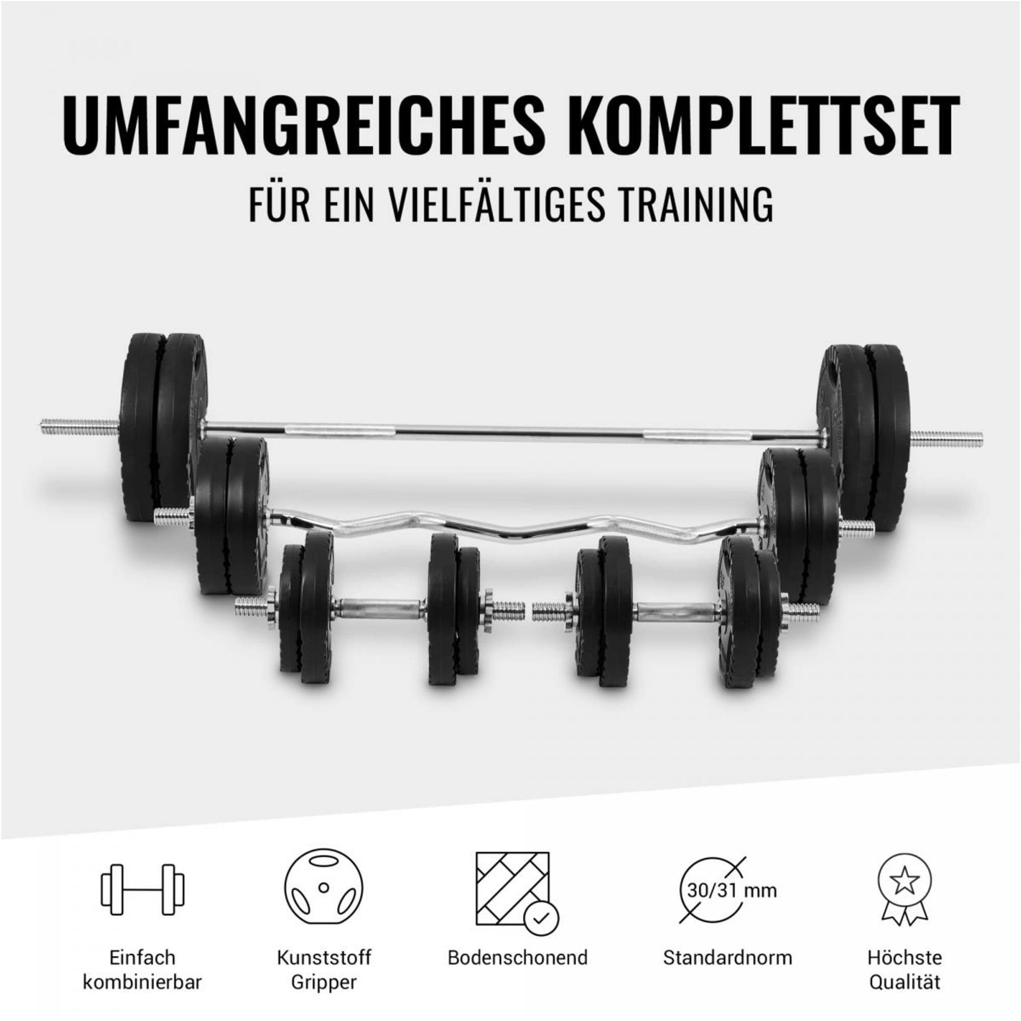 GORILLA SPORTS Hantel-Set Hantelset Kunststoff Gripper 100 kg