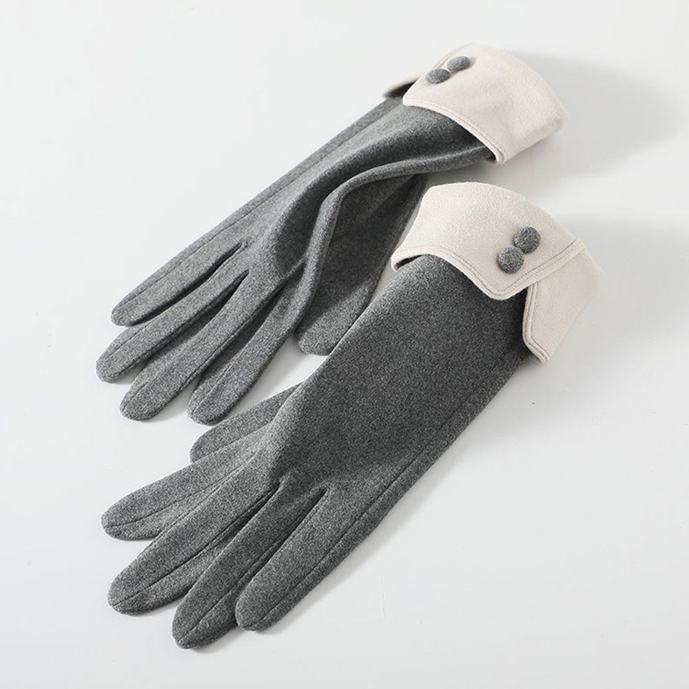 ZanMax Fahrradhandschuhe 1 Paar Outdoor Handschuhe Winter Warm Touchscreen Handschuhe Grau