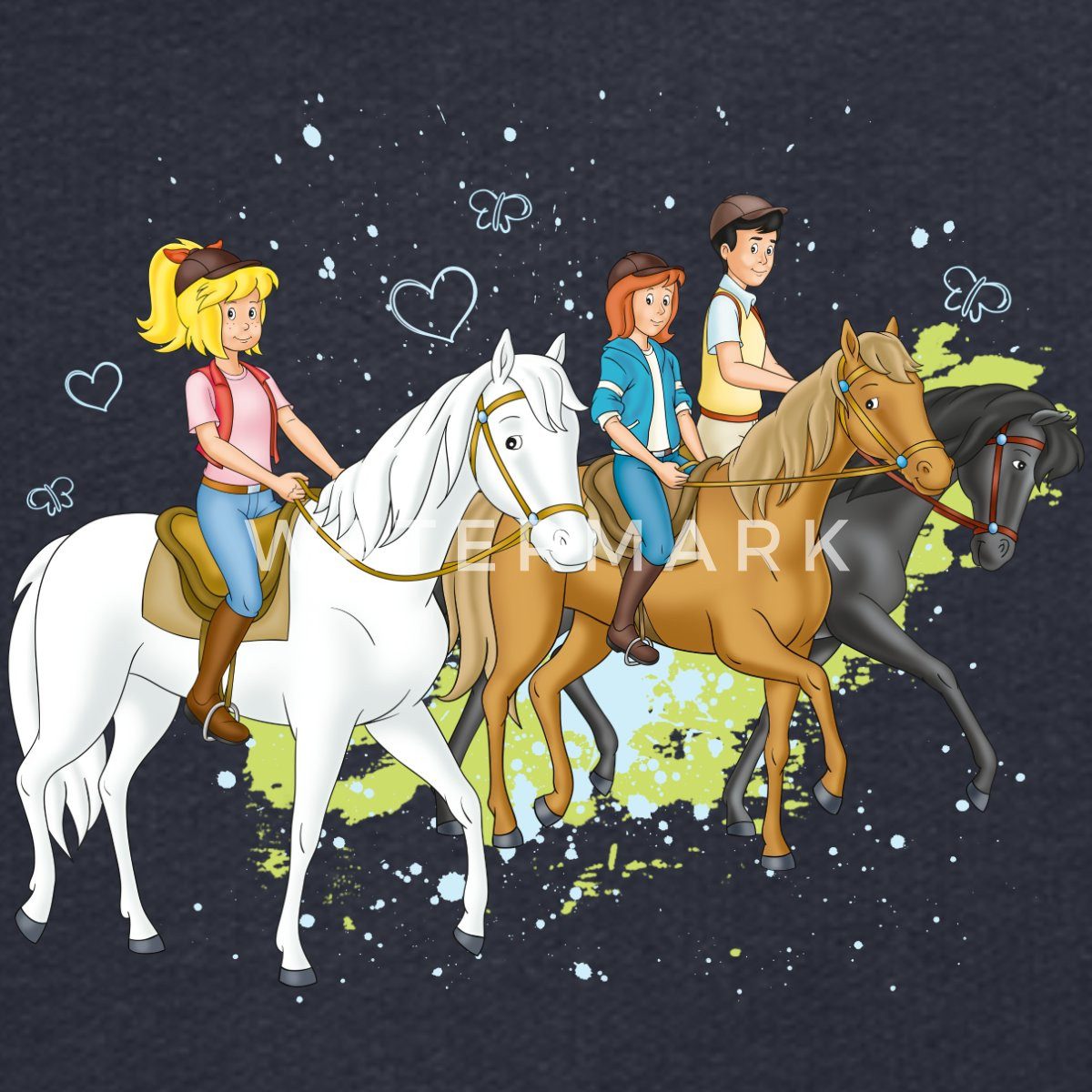 Spreadshirt Hoodie Bibi Und Tina Ausritt Mit Alexander Falkenstein Kinder Premium Hoodie (1-tlg)