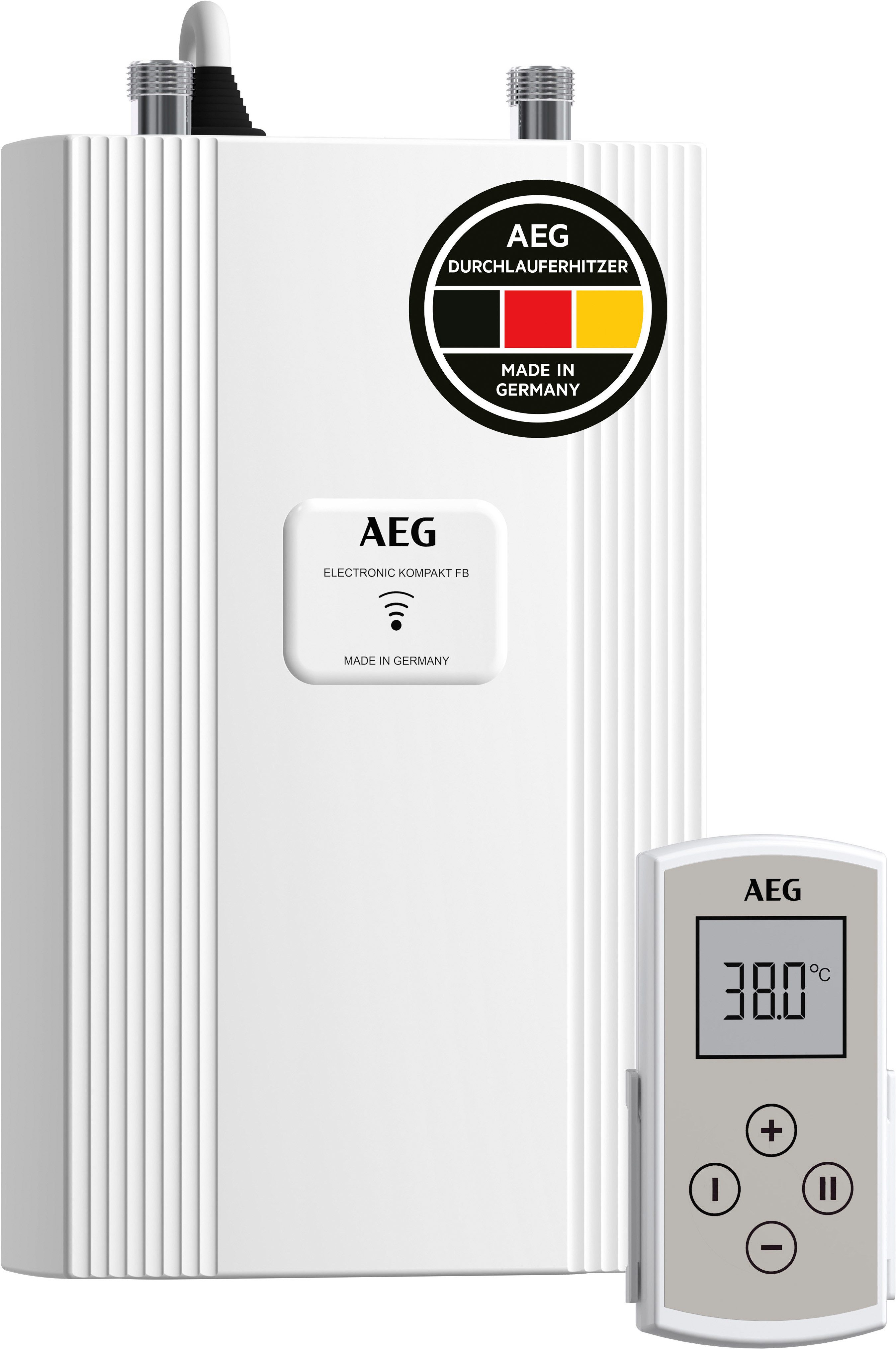 AEG Haustechnik Kompakt-Durchlauferhitzer DDLE Kompakt FB, elektronisch, min. 35 °C, 11/13 kW umschaltbar, Fernbedienung, Untertischmontage, für die Küche