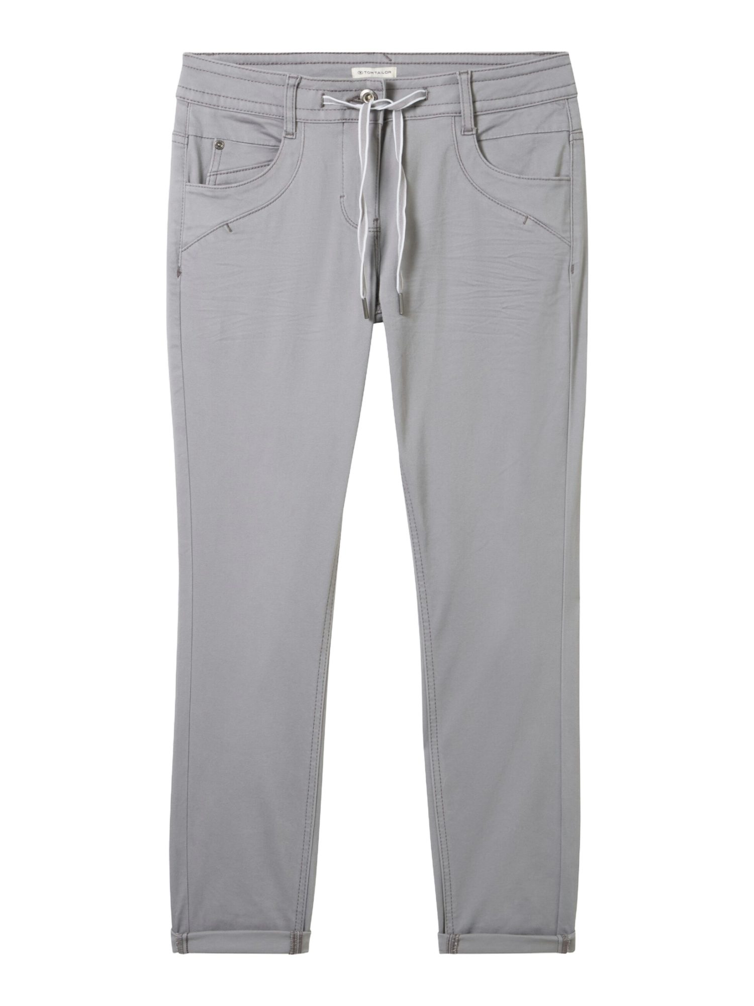TOM TAILOR 7/8-Hose H grau,Casual,Baumwolle,Unifarben,Tapered Fit,Mittel