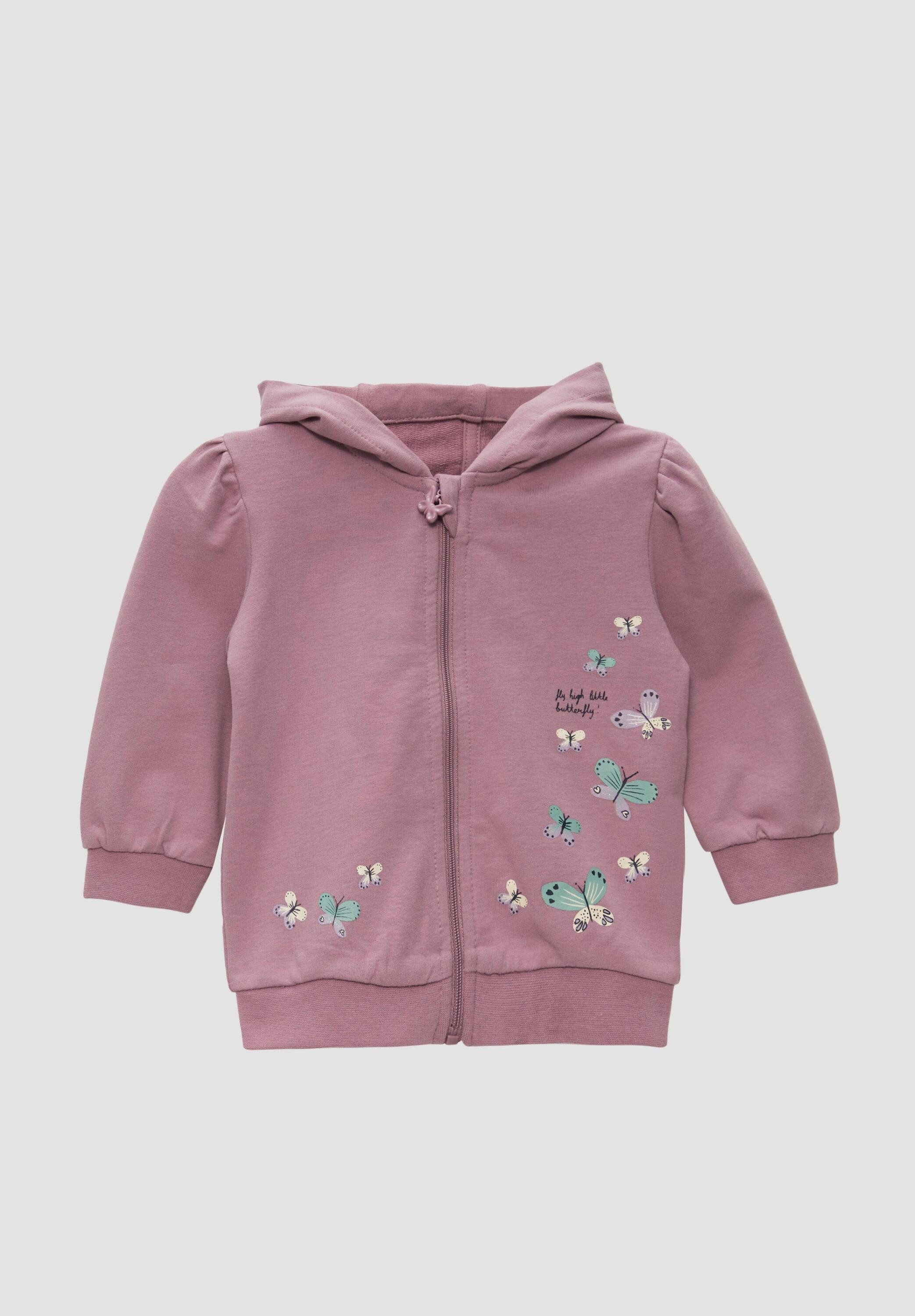 s.Oliver Sweatjacke Sweatshirt Jacke Kapuzenjacke mit Glitzerprint