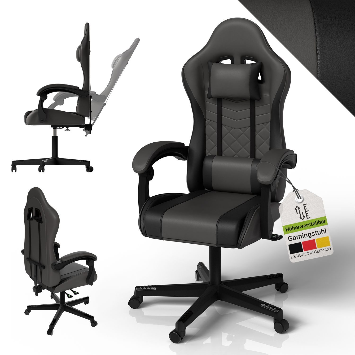 Juskys Gaming-Stuhl HyperSeat, Verstellbare Rückenlehne, robuste Konstrukti günstig online kaufen