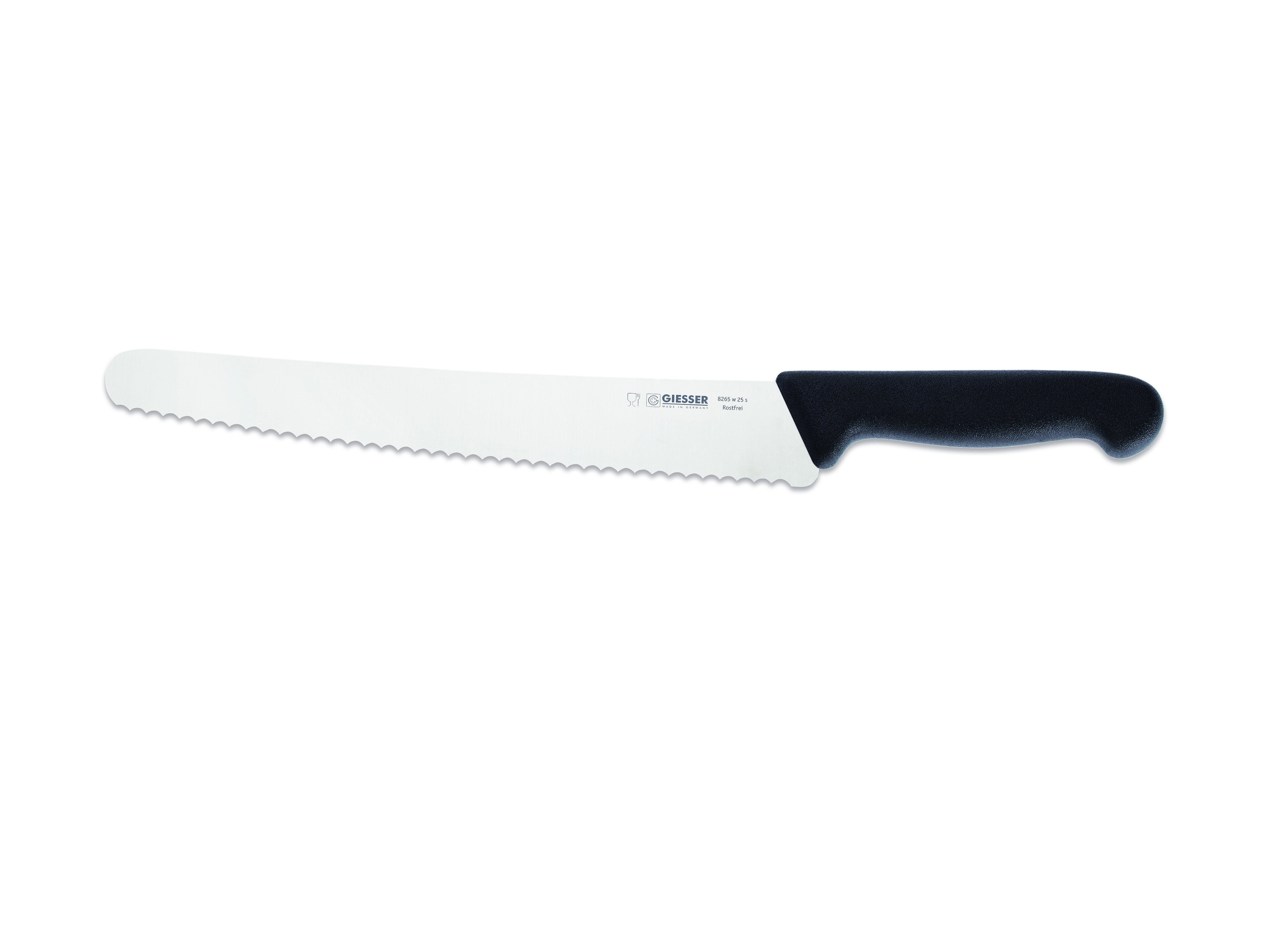 Giesser Messer Brotmesser Universalmesser links w - 8265 25, schwarz Welle kunststoffgespritzt