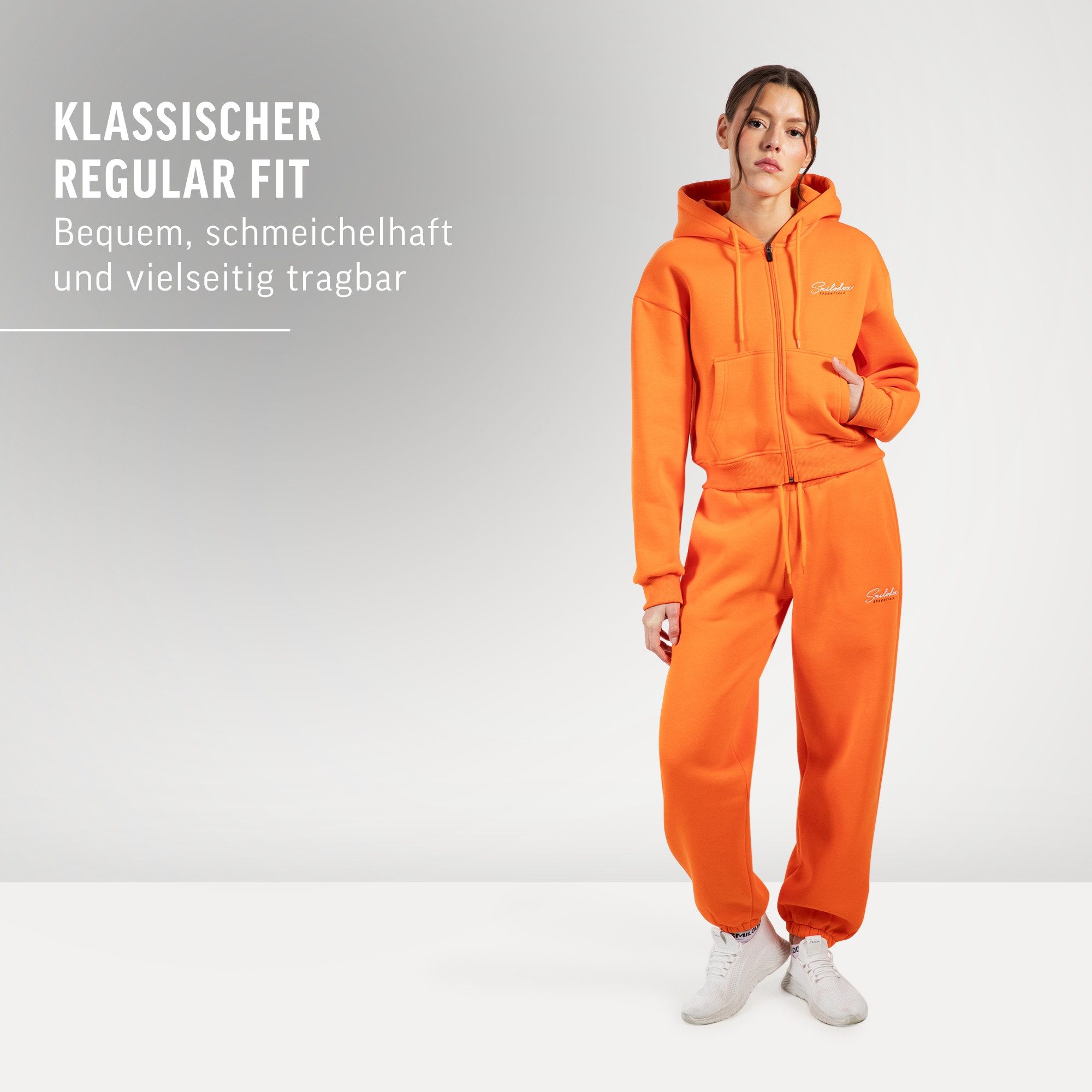 Smilodox Jogginghose Enara, Regular Fit Sweathose mit Seitentaschen, Elastischer Bund mit Tunnelzug Dezentes Stick-Logo Bequeme Freizeithose Sport Freizeit