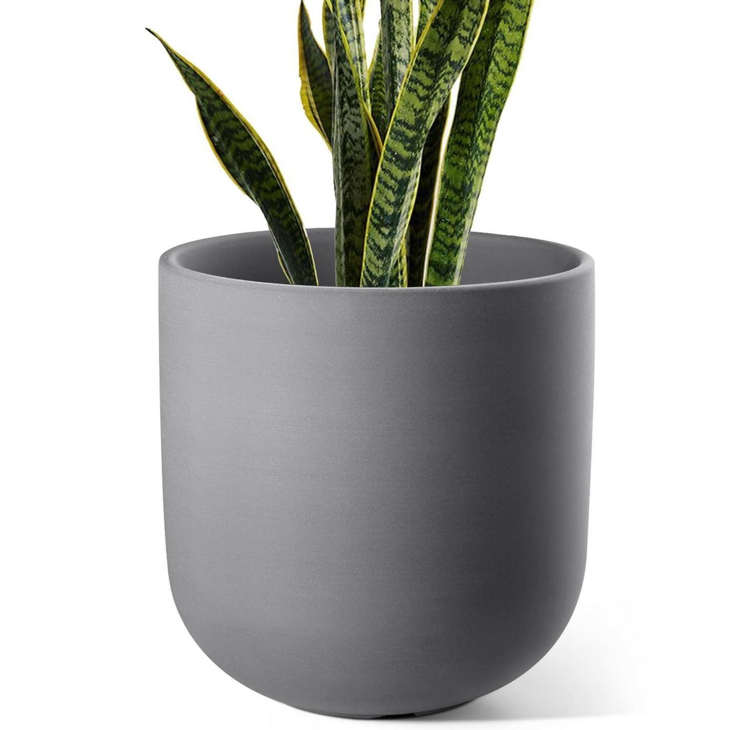 LuxusKollektion Blumentopf Übertöpfe Keramik Blumentopf Zimmerpflanzen Holzkohlegrau 25 cm