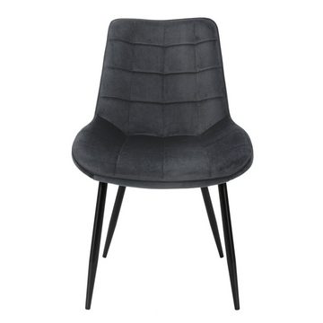 ML-DESIGN Stuhl Esszimmerstühle mit Rückenlehne Ergonomischer mit Metallbeinen Stuhl (8 St), 8er Set Wohnzimmerstühl 53x60x88cm Anthrazit aus Samt Küchenstühle