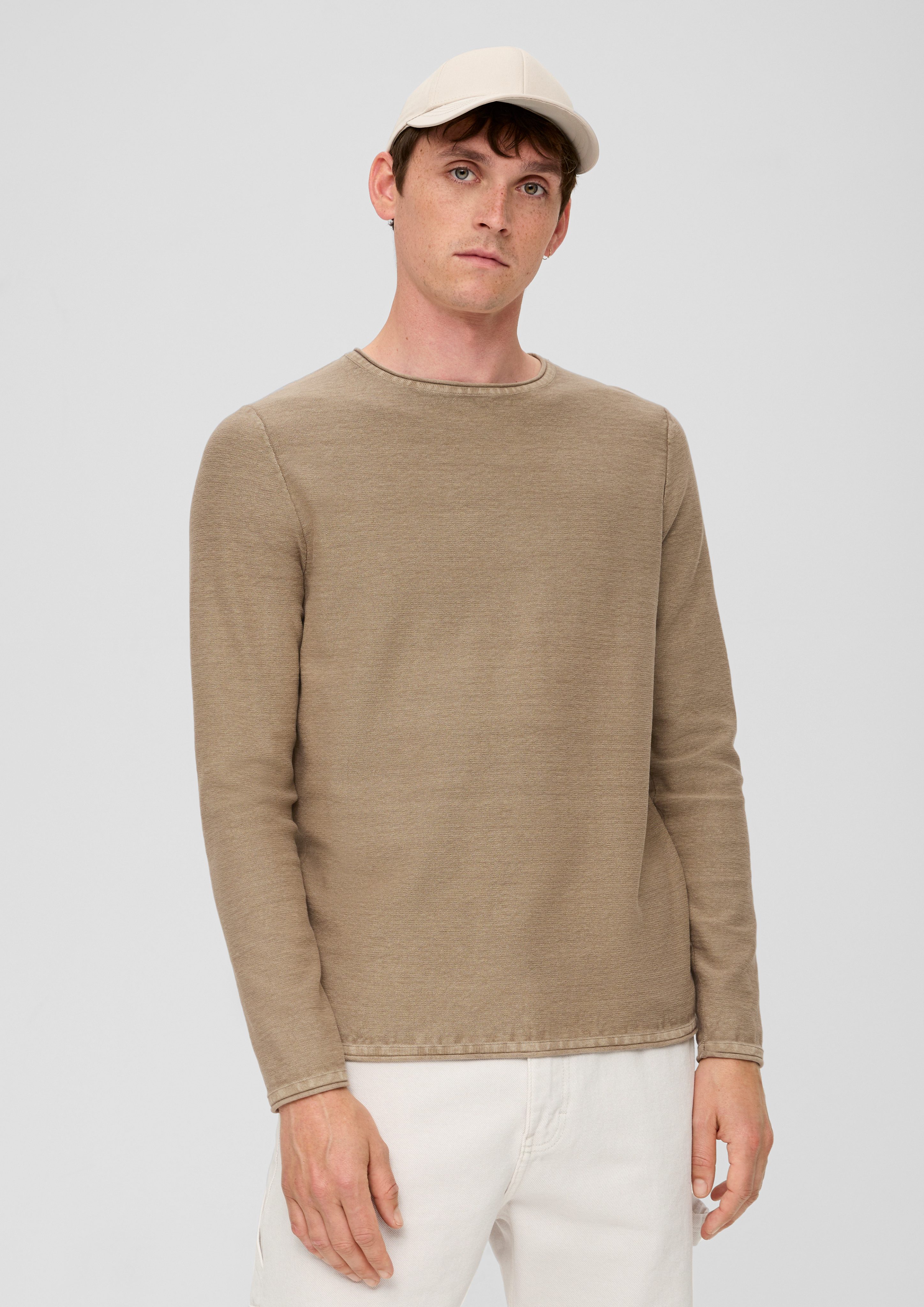 Strickpullover Pullover mit Garment Dye