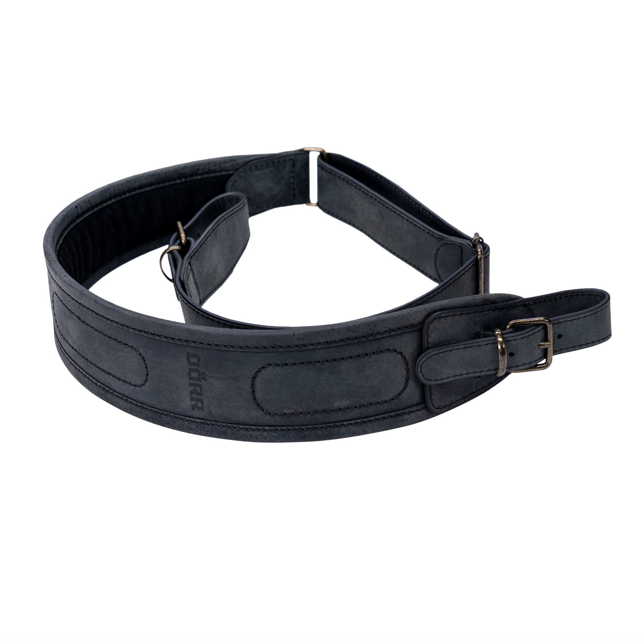 Dörr Umhängetasche Gewehrriemen 100-120cm, rutschfeste & gepolsterte Schulterauflage, Aus echtem Leder, handgefertigte Qualität, stabile Verarbeitung