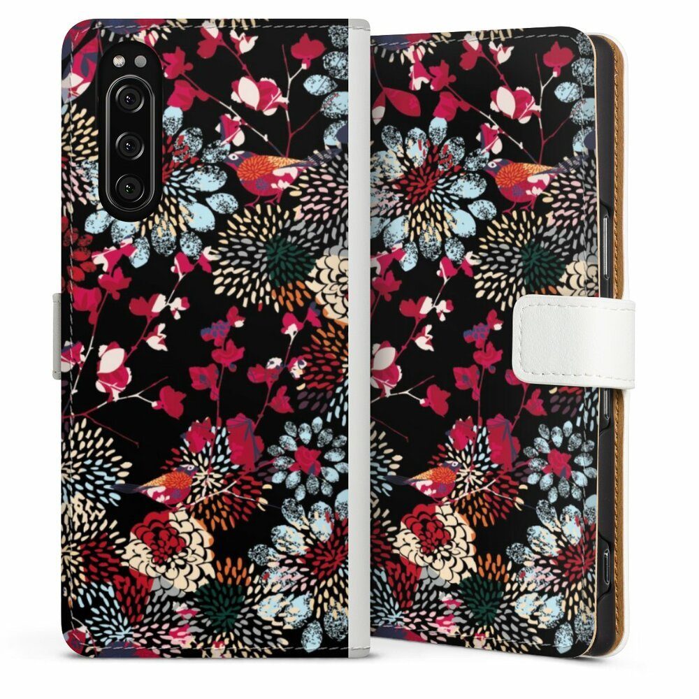 DeinDesign Handyhülle »Dark Kimono« Sony Xperia 5, Hülle, Handy Flip Case,  Wallet Cover, Handytasche Leder Blumen Design Abstrakt online kaufen | OTTO