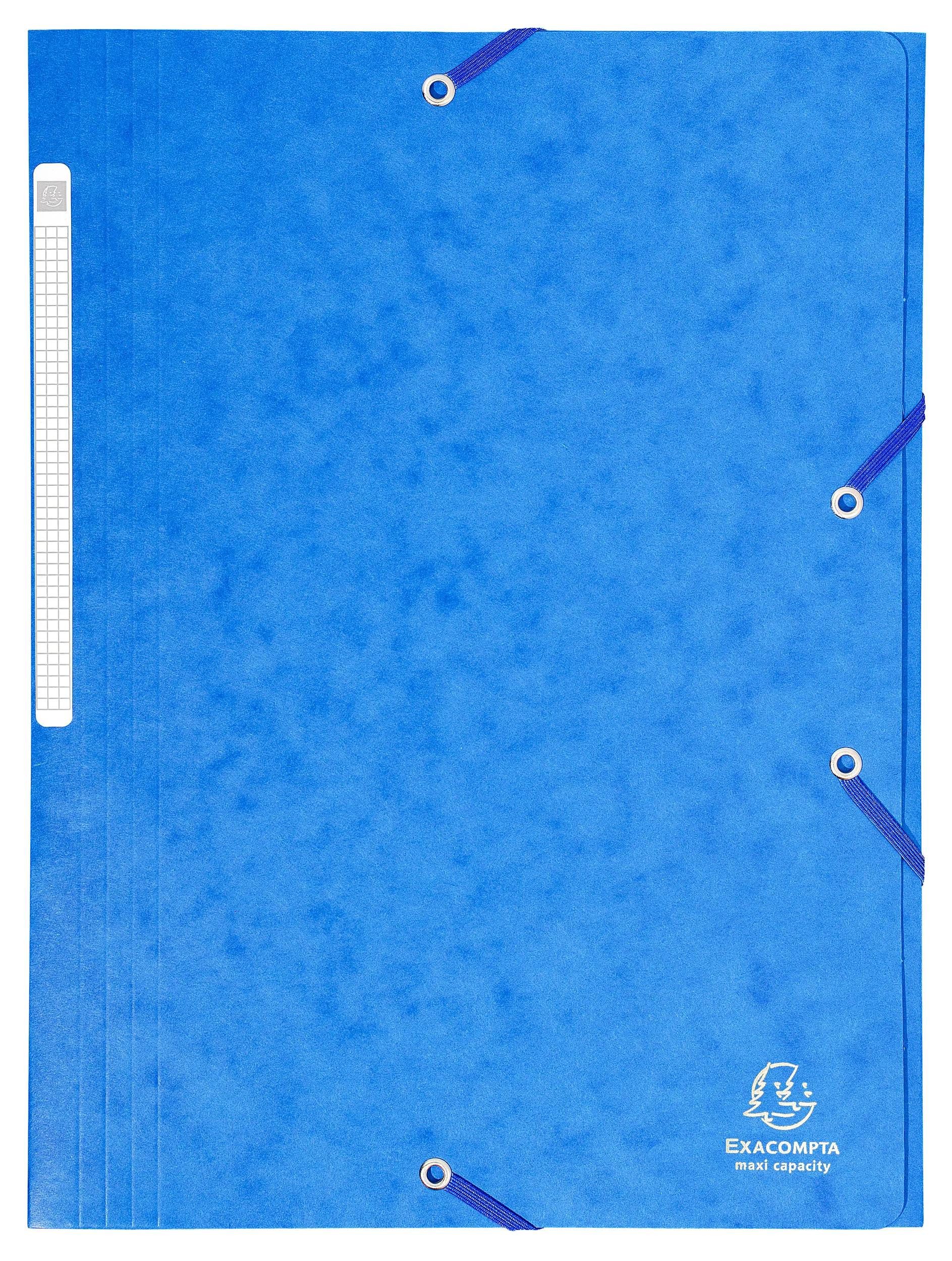 Organisationsmappe 25x Sammelmappe + Gummizug 3 Klappen Karton 425g A4 MAXI Blau 17105H