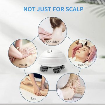 CHLOVOE Massagegerät, Elektrisches Kopfmassagegerät Handmassagegerät mit 4 Knetköpfen
