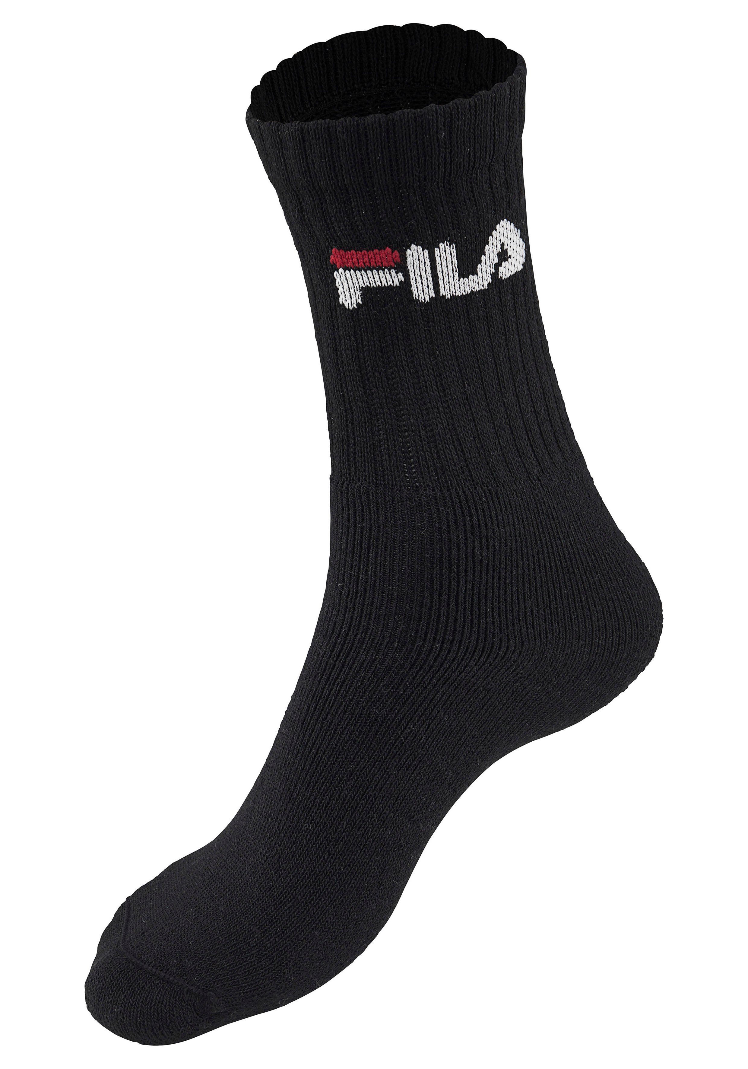 Fila Tennissocken UNISEX CREW TENNIS FULL TERRY SOCKS (6-Paar, 6 Paar) Sportsocken, flache Zehennaht