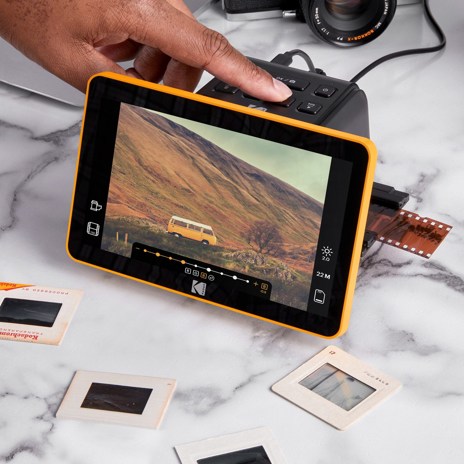 Kodak Slide'n'Scan Max Digitaler Filmscanner Diascanner, (7 Zoll Display)
