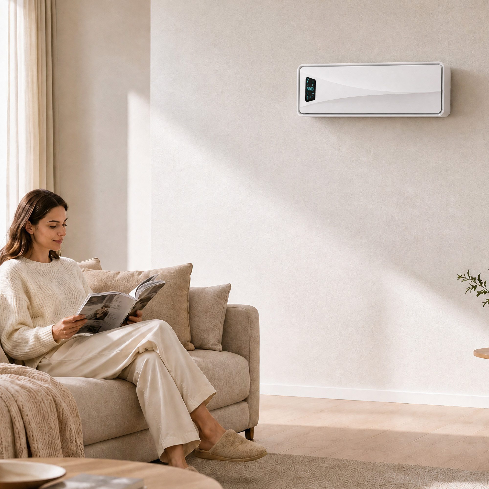 HOMCOM Heizlüfter Keramik Wandheizgerät mit Oszillation, 2000 W, Timer, Fernbedienung, Fenstererkennung