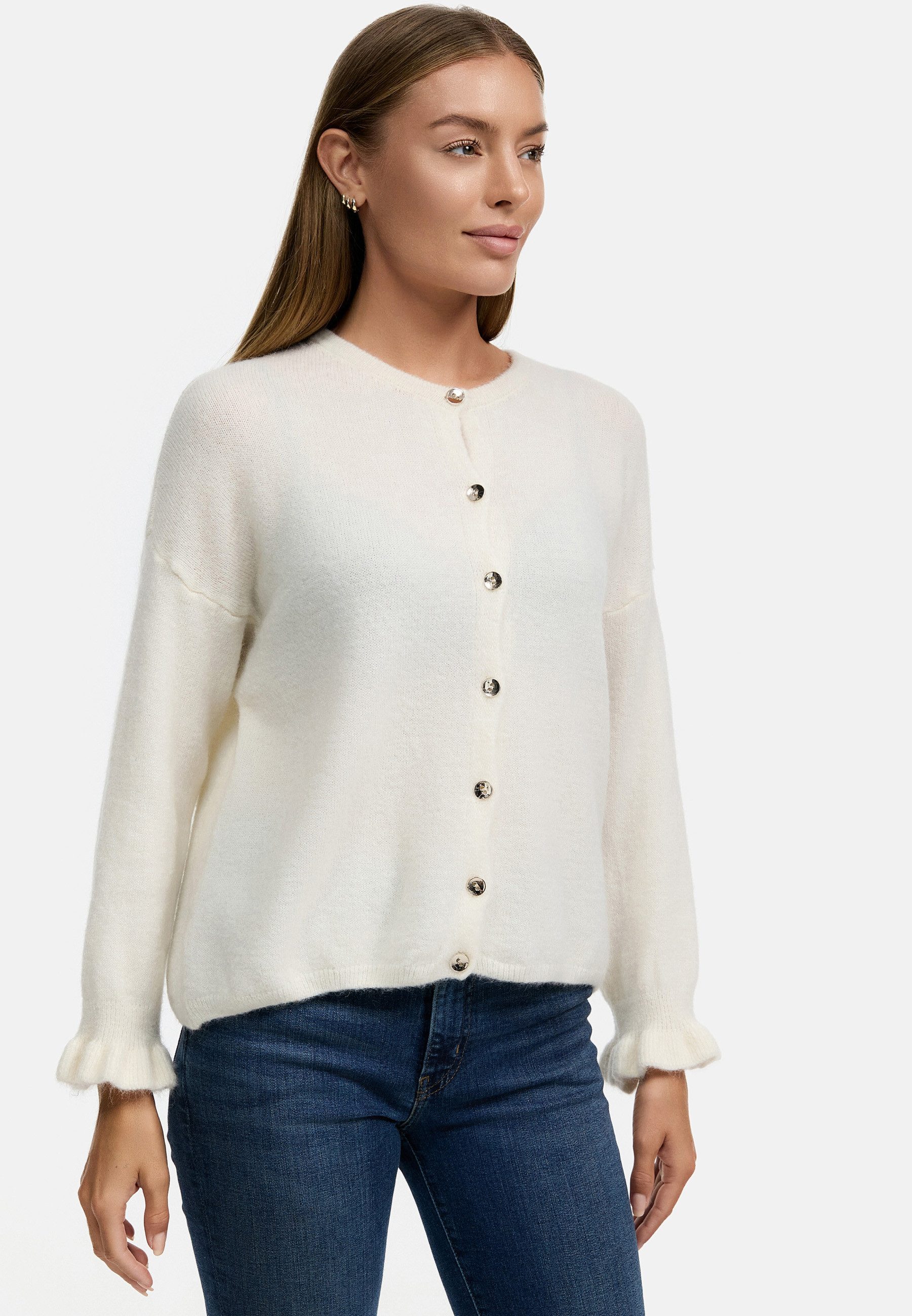 Decay Strickjacke Jacke-01 (1-tlg) Unifarbe