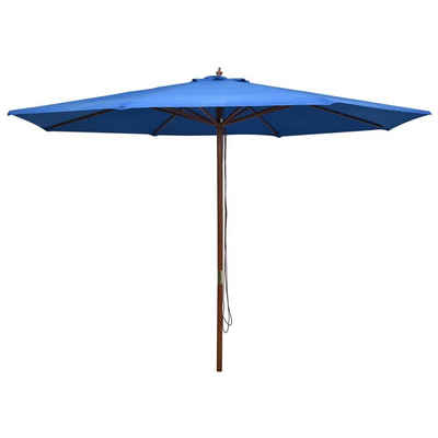 vidaXL Balkonsichtschutz Sonnenschirm mit Holzmast 350 cm Blau