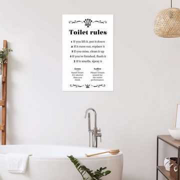 Posterlounge Wandfolie Typobox, Toilet rules, Badezimmer Illustration