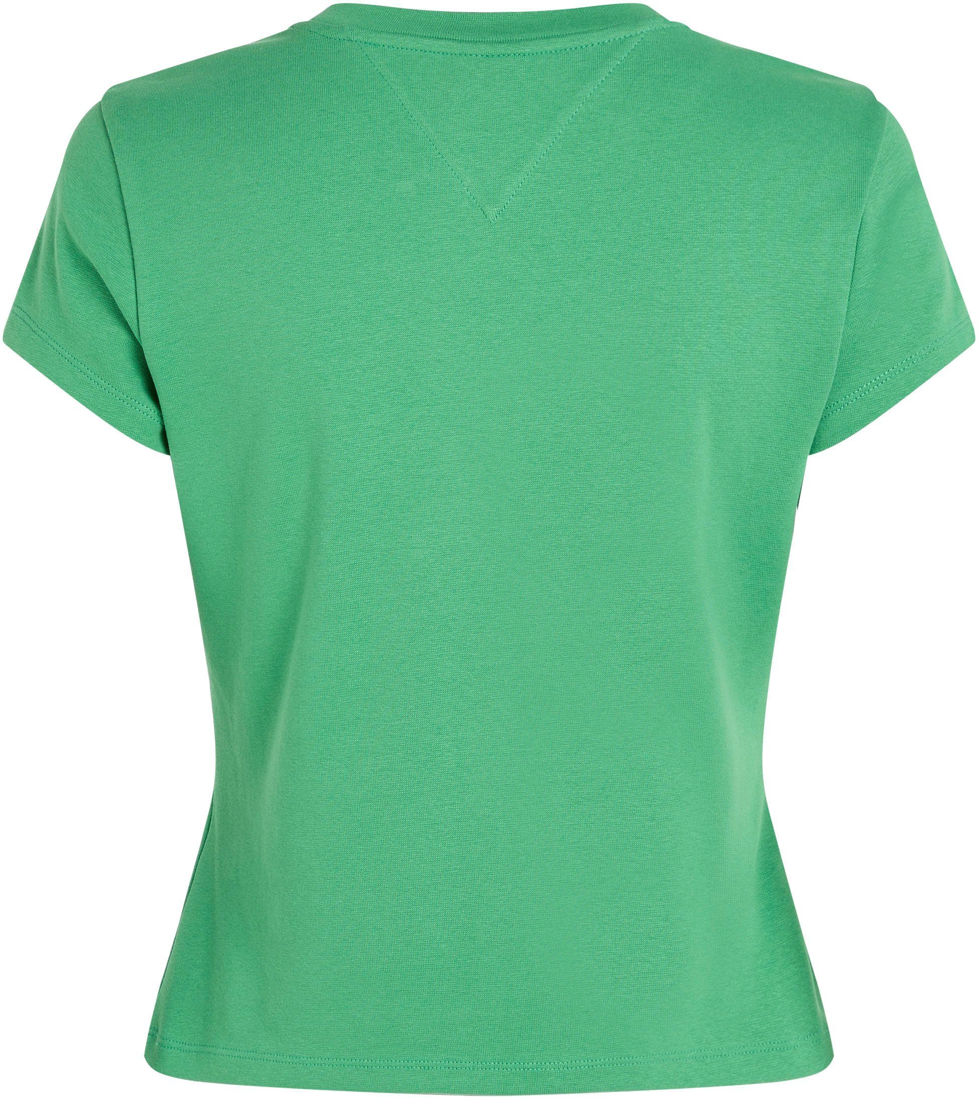 Tommy Jeans Kurzarmshirt TJW BABY LINEAR Tommy Jeans SERIF dezenten mit Green SS Coastal Stickereien