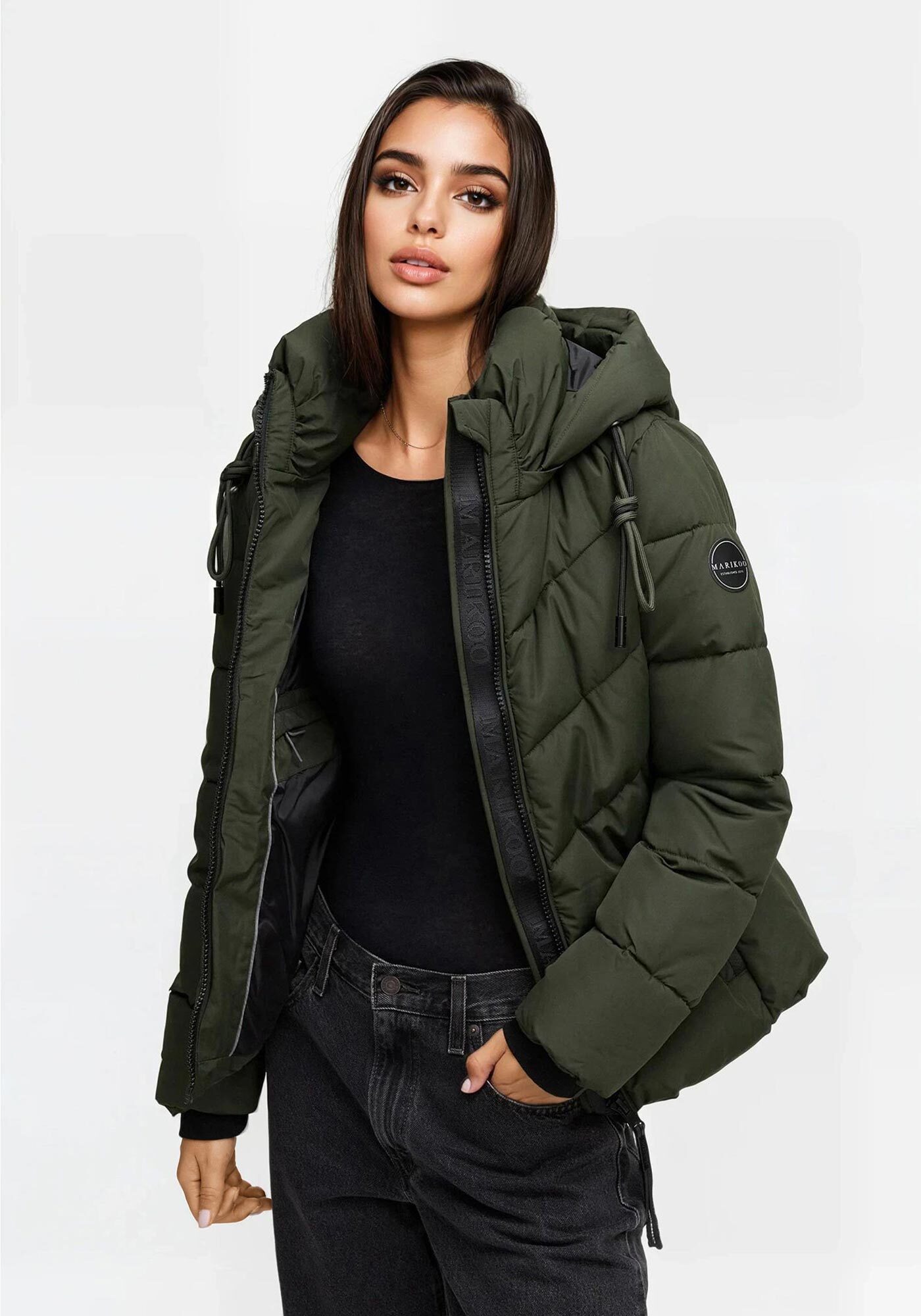 Marikoo Winterjacke Sahnemausii mit abnehmbarer Kapuze und hohem Kragen günstig online kaufen