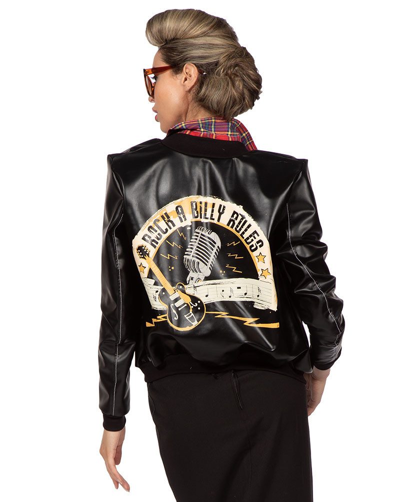 Karneval-Klamotten Kostüm 50er Jahre Damenkostüm Rock n Roll Jacke, Rock 'n Roll Jacke im Stil der 50er Frauenkostüm Karneval Fasching