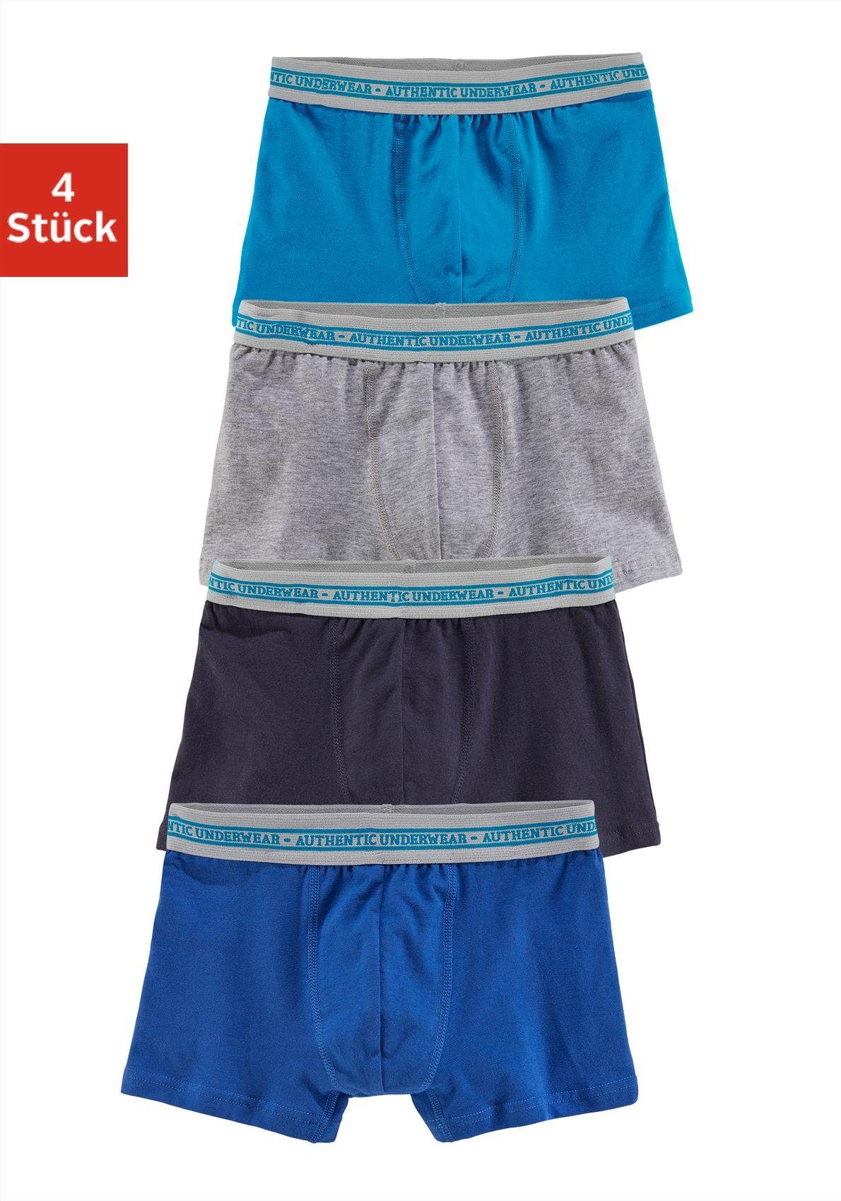 AUTHENTIC LE JOGGER Boxer Boxershorts für Jungen (Packung, 4-St) unifarben, mit Logobund, Baumwollmischung