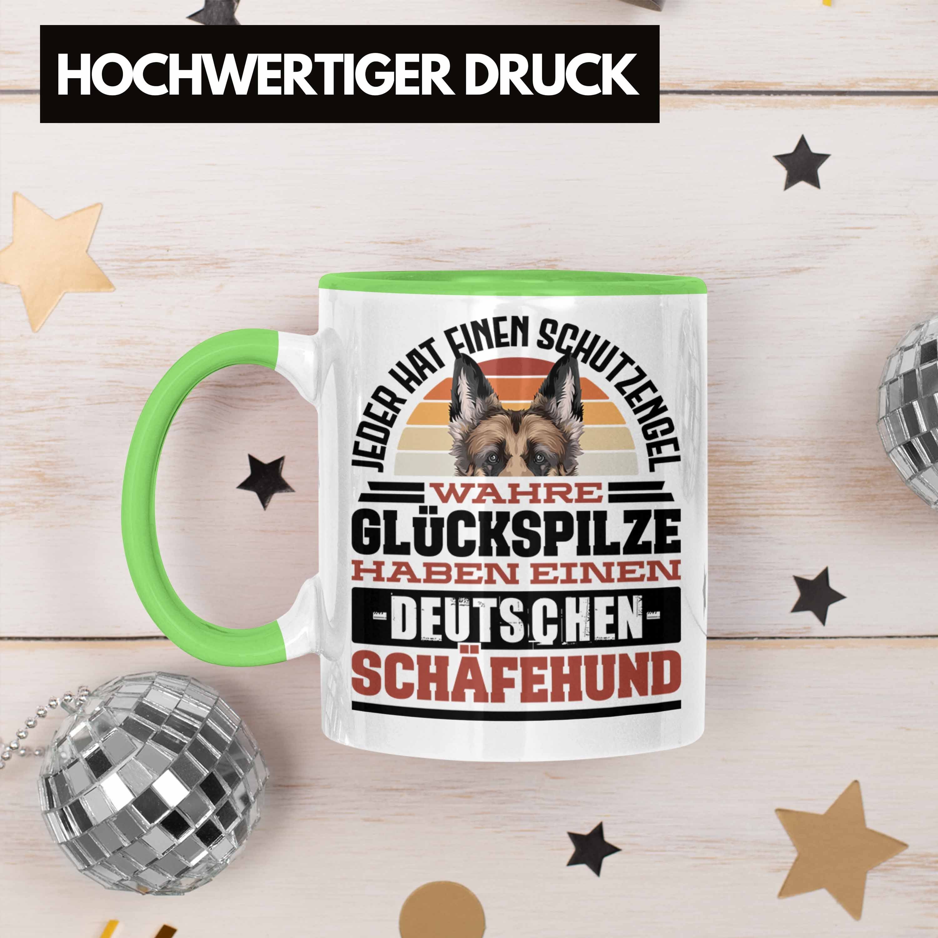 Grün Tasse Trendation Geschenkidee Deutscher Tasse Bes Schäferhund Kaffee-Becher Schäferhund