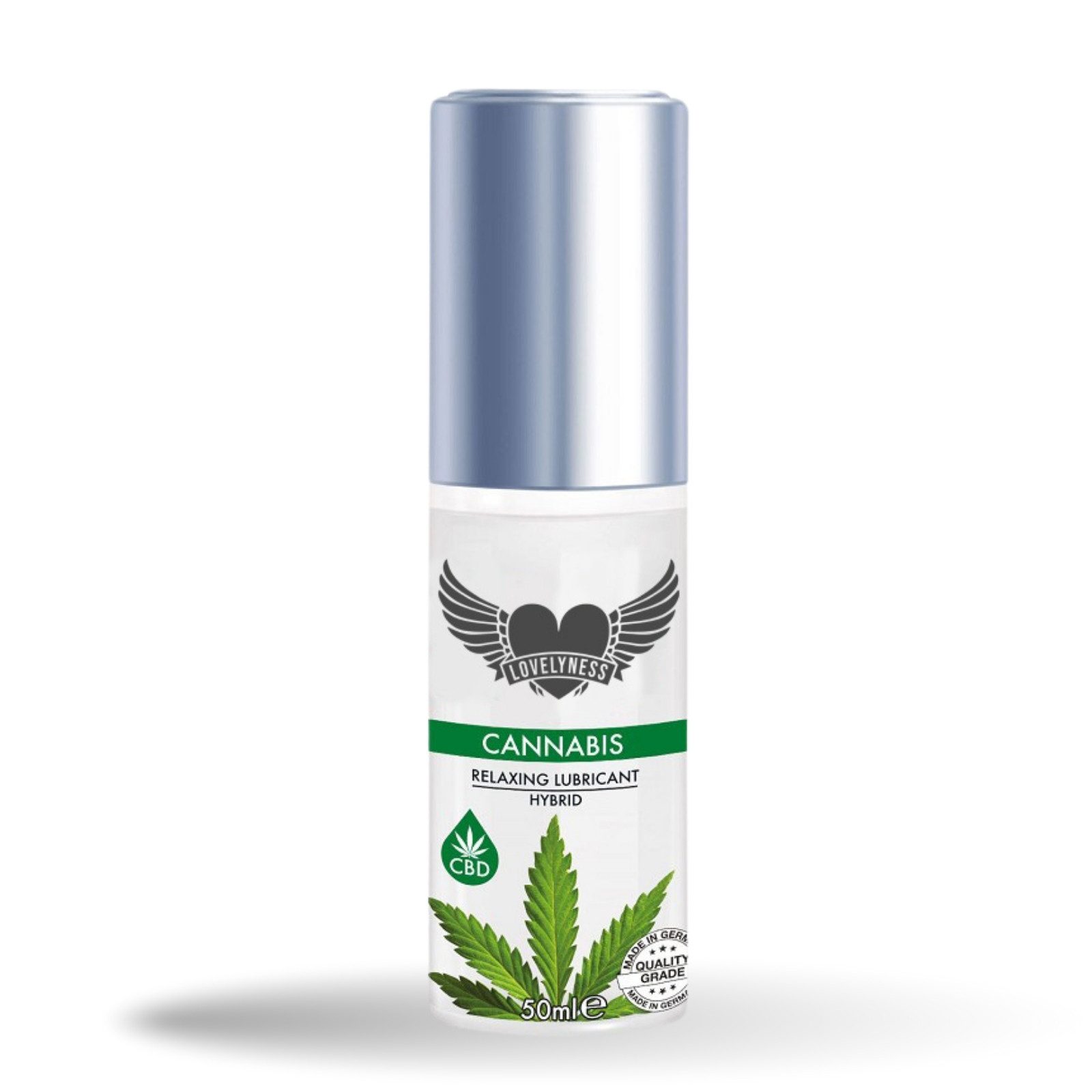 Lovelyness Gleitgel mit CBD auf Wasserbasis mit langer Feuchtigkeit 50ml, Hybrid mit Silikon