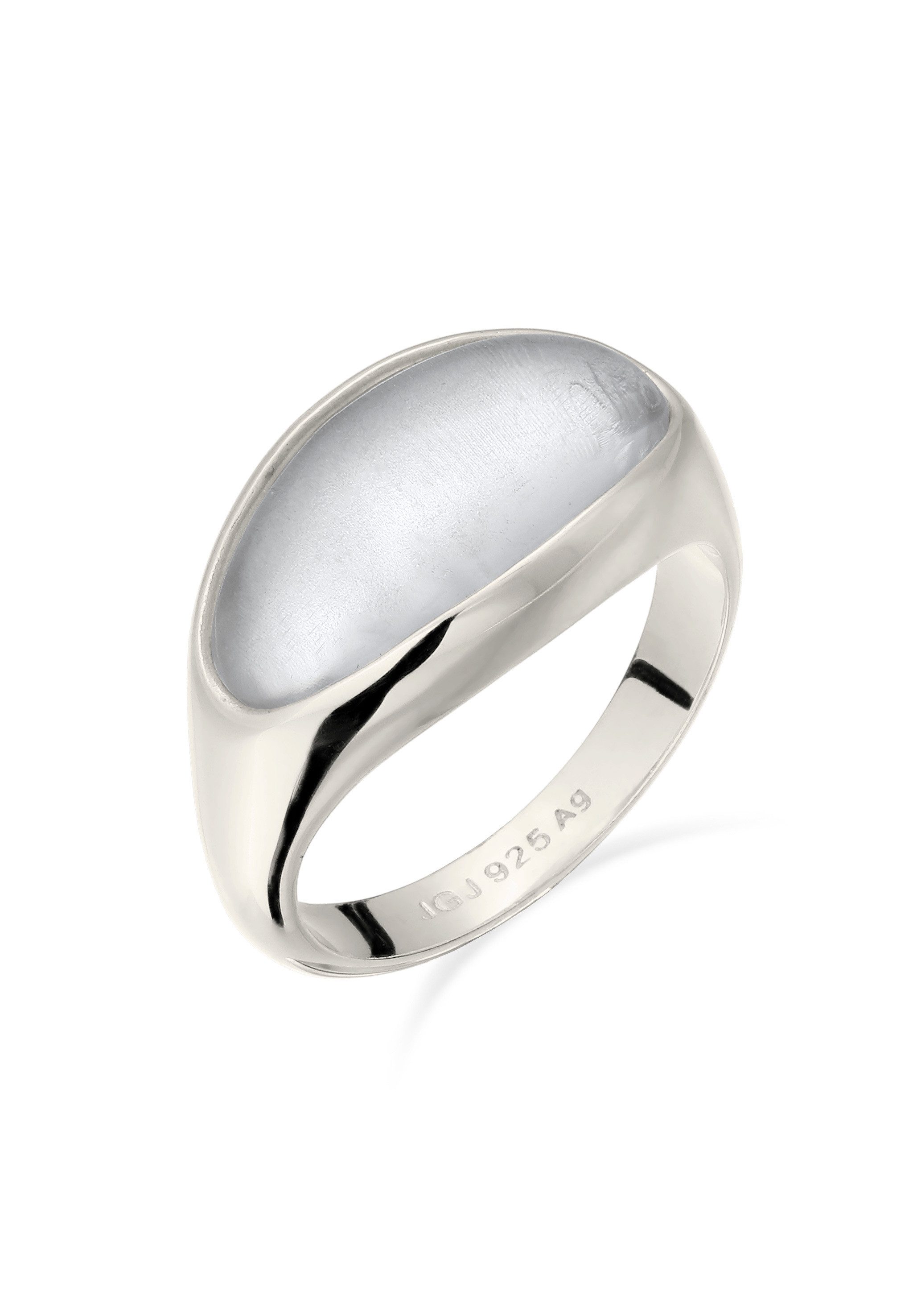 Elli Siegelring Resin Transparent Cocktailparty 925 Sterling Silber