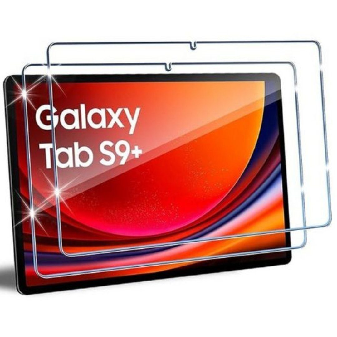 SmartUP Displayschutzglas 2X Schutzglas für Samsung Galaxy Tab S9 Plus Panzerfolie Display Full für Samsung Galaxy Tab S9+