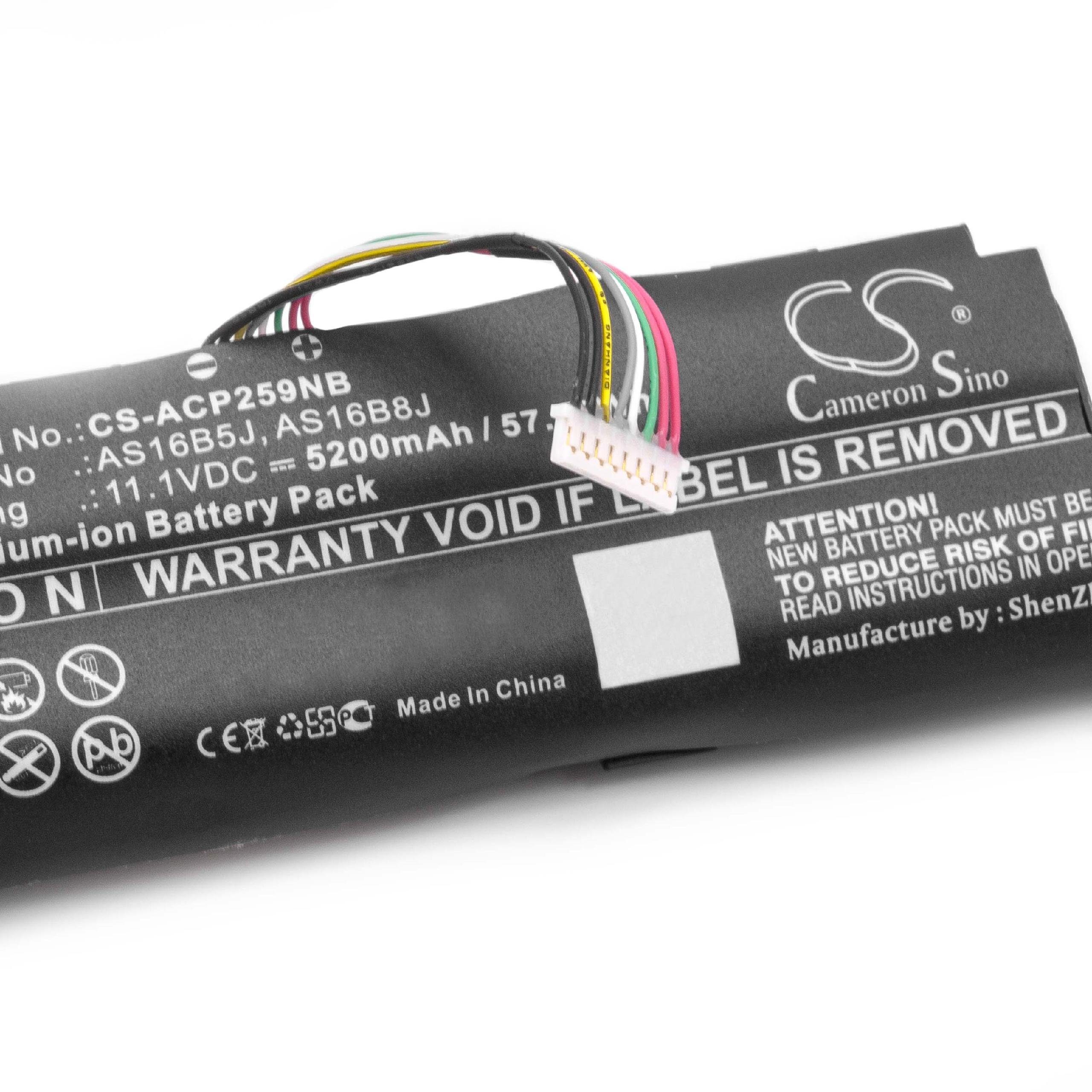 F5-573G-53V1, F15 Acer vhbw 5200 mAh F5-573G, F5 Aspire passend Laptop-Akku 573G, für