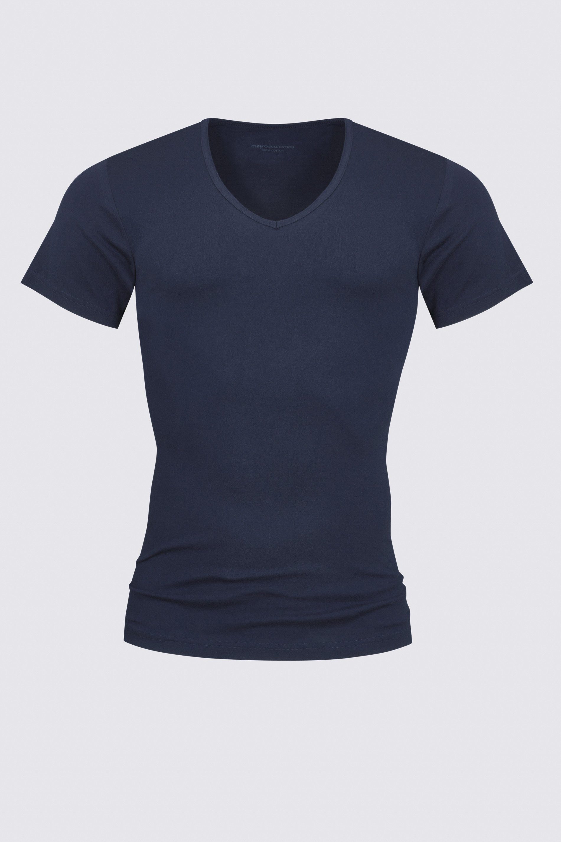 Casual Mey (1-tlg) Blue unifarben V-Shirt Yacht Cotton Serie
