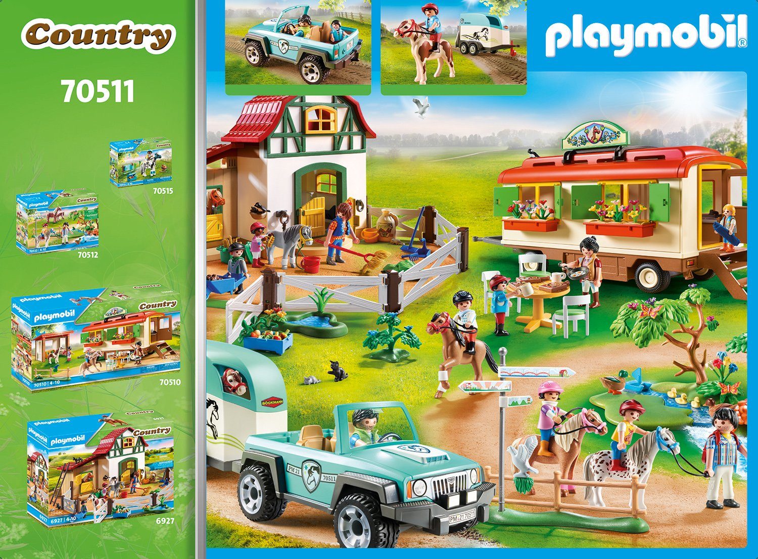 in Ponyanhänger Konstruktions-Spielset Germany PKW Playmobil® Made Country, (70511), mit (44 St),