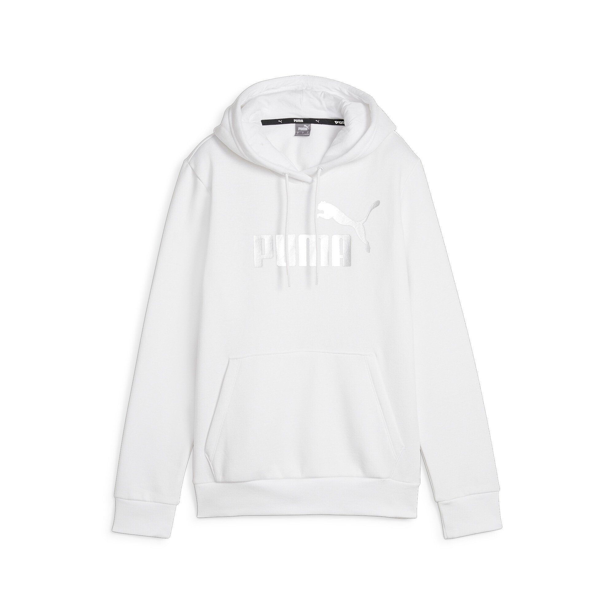 PUMA Sweatshirt Essentials+ Metallic Logo Hoodie Damen White