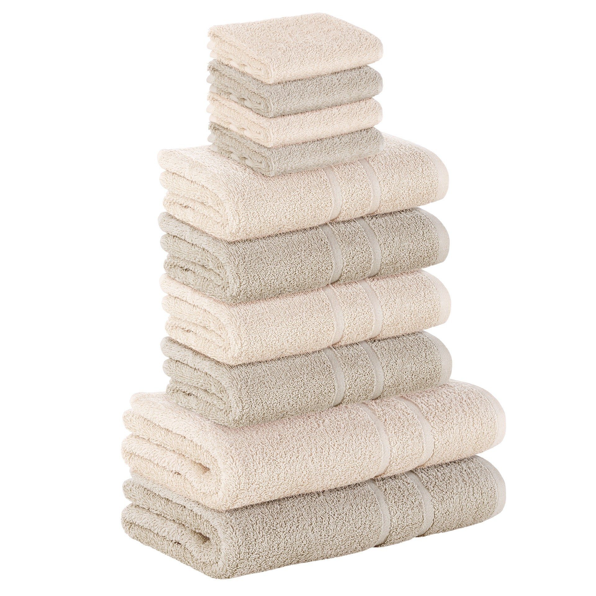 handtuchset 4x duschtuch 4x toalla blanco con completan 8 pzas 