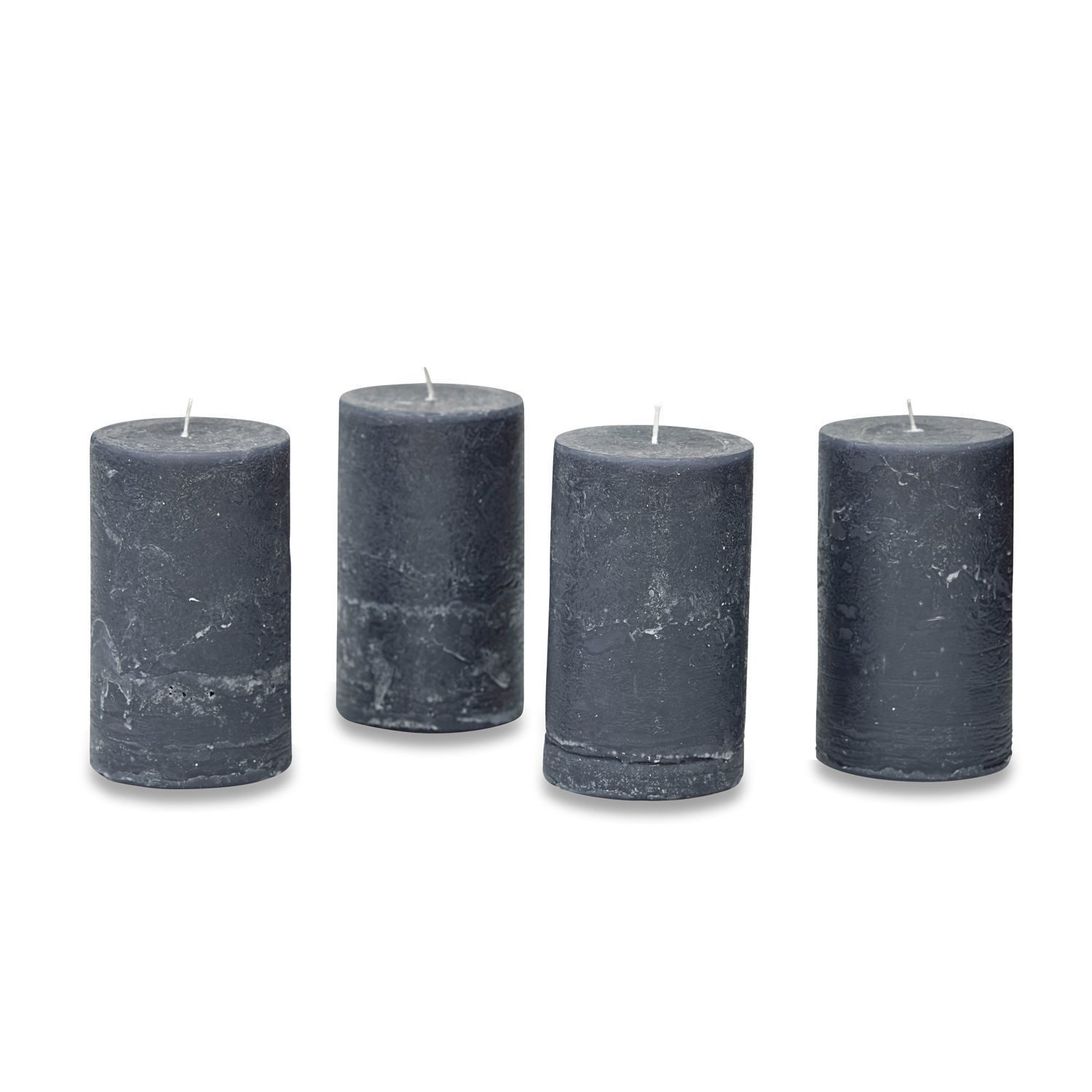 Mirabeau Stumpenkerze Kerze 4er Set Braga anthrazit (4er Set, 4er Set), none