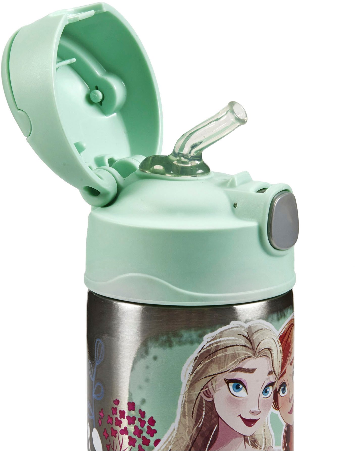 THERMOS Isolierflasche FUNTAINER STRAW BOTTLE, doppelwandiger Edelstahl, spülmaschinenfest, 0,35l, mit Silikonstrohalm, absolut dicht