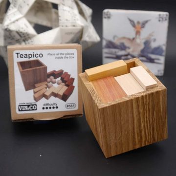 ROMBOL Denkspiele Spiel, 3D-Puzzle Teapico - sehr schwieriges Puzzle bestehend aus 18 Teilen, Holzspiel