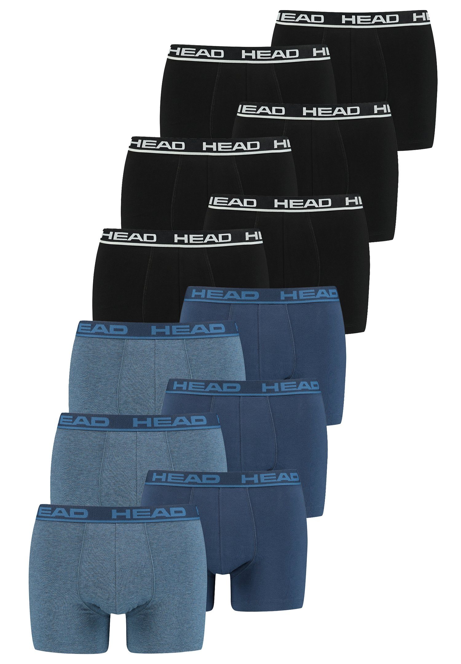 Head Boxershorts Head Basic Boxer 12P (Spar-Set, 12-St., 12er-Pack) Black/Blue Heaven