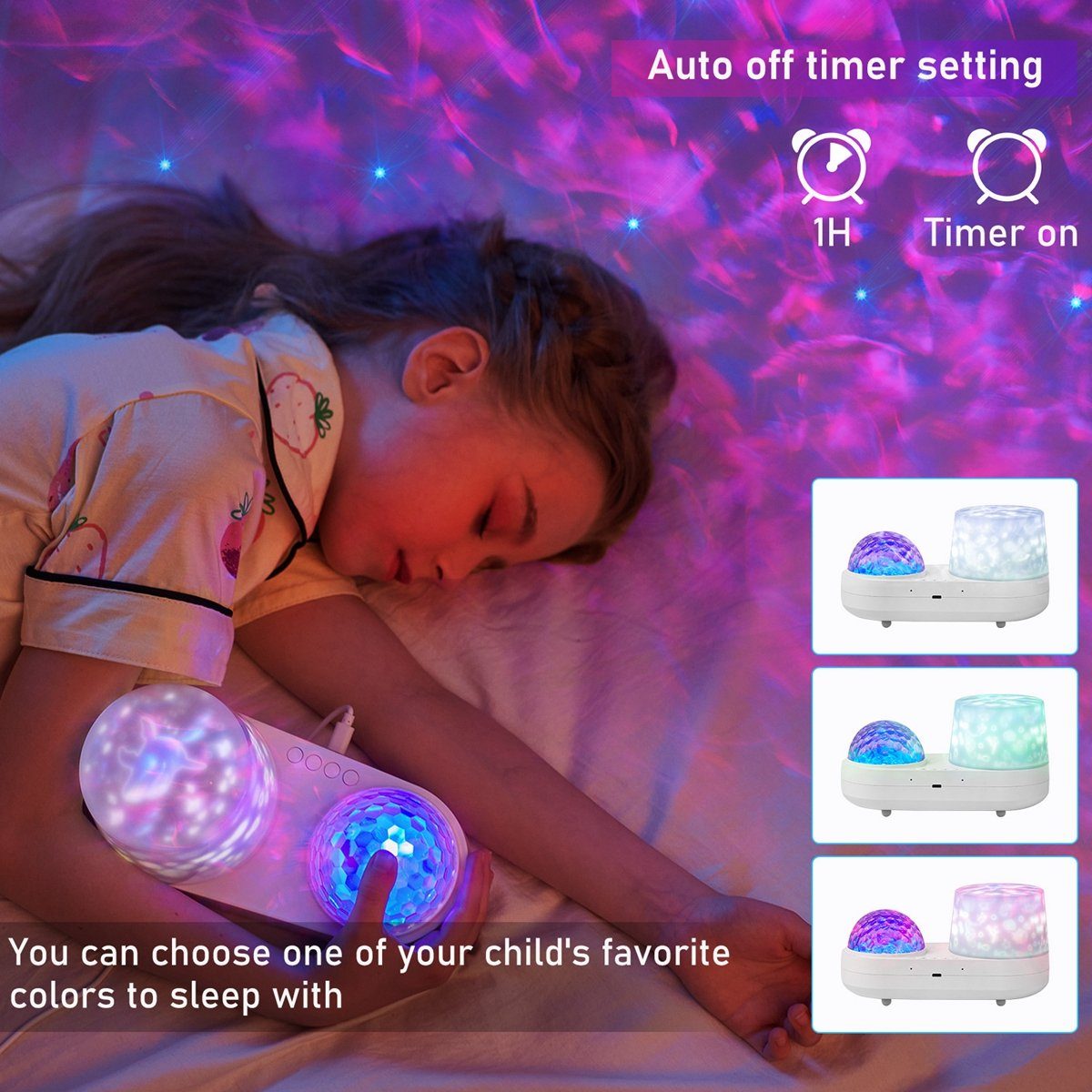10 Ozeaneffekte Projektionslampe DOPWii Musik Kinder-Nachtlicht Projektionslicht,