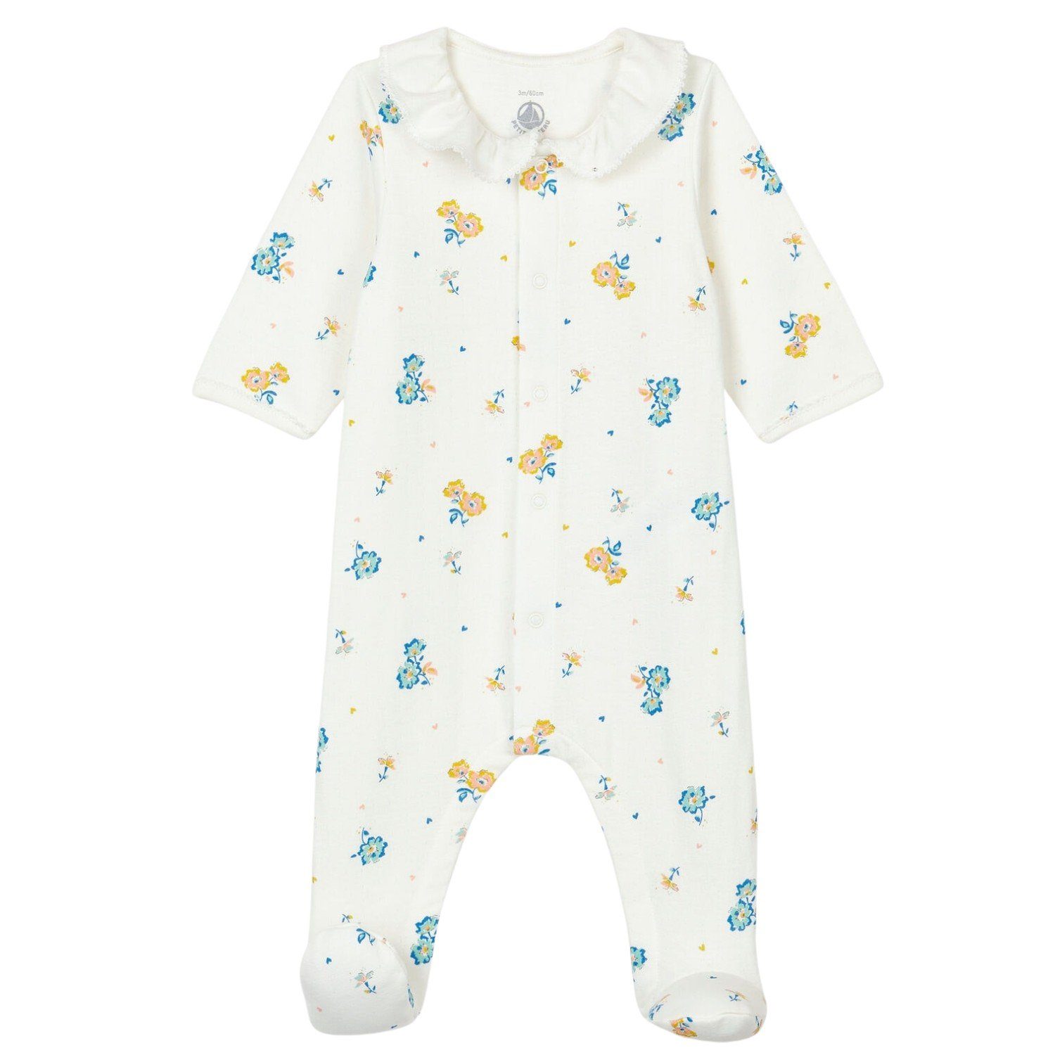 Strampler Petit Bateau Strampler creme Blumen