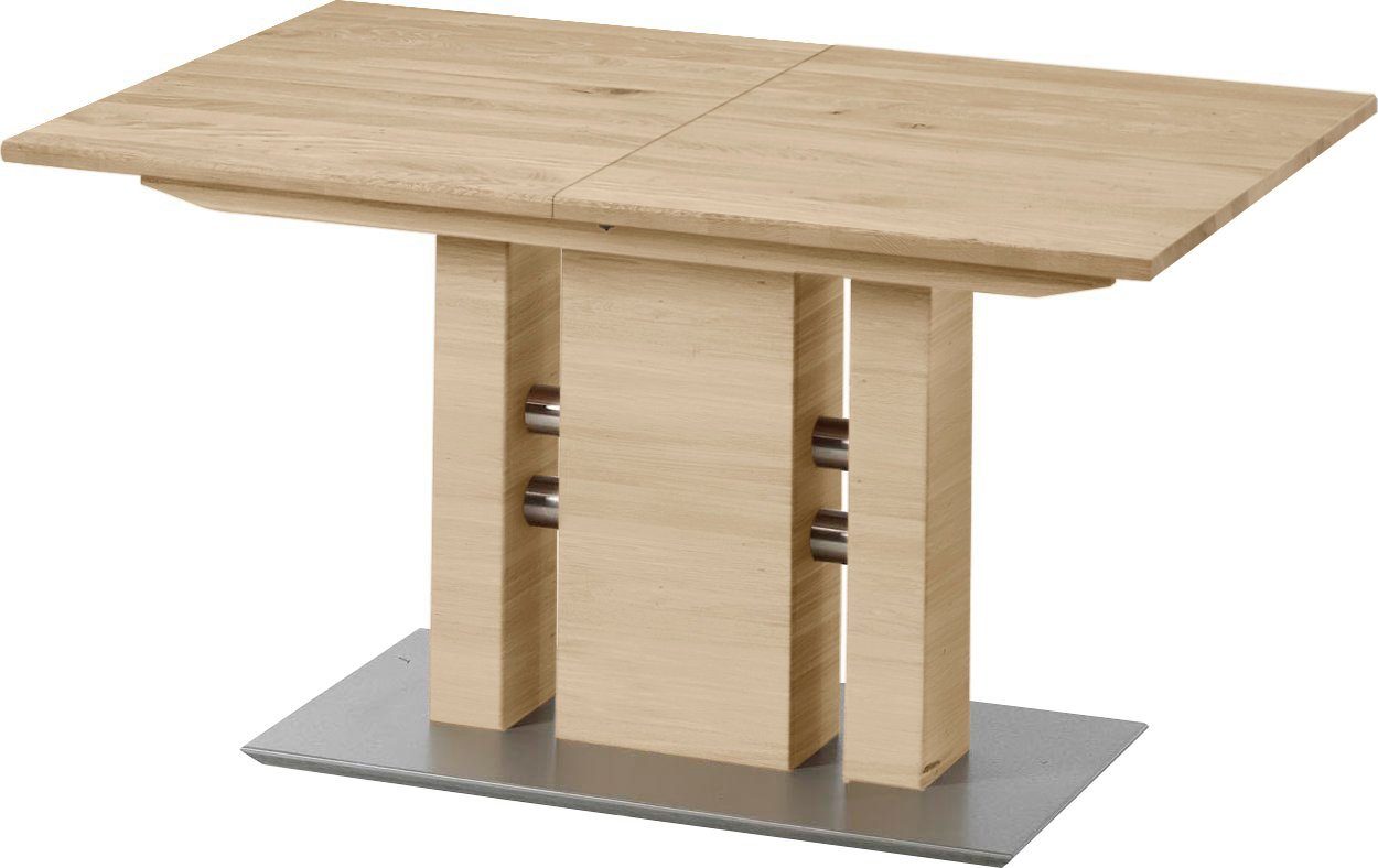 K+W Komfort & Wohnen Esstisch 5030, Funktionstisch mit Synchronauszug, Massivholz,2 Breiten wählbar