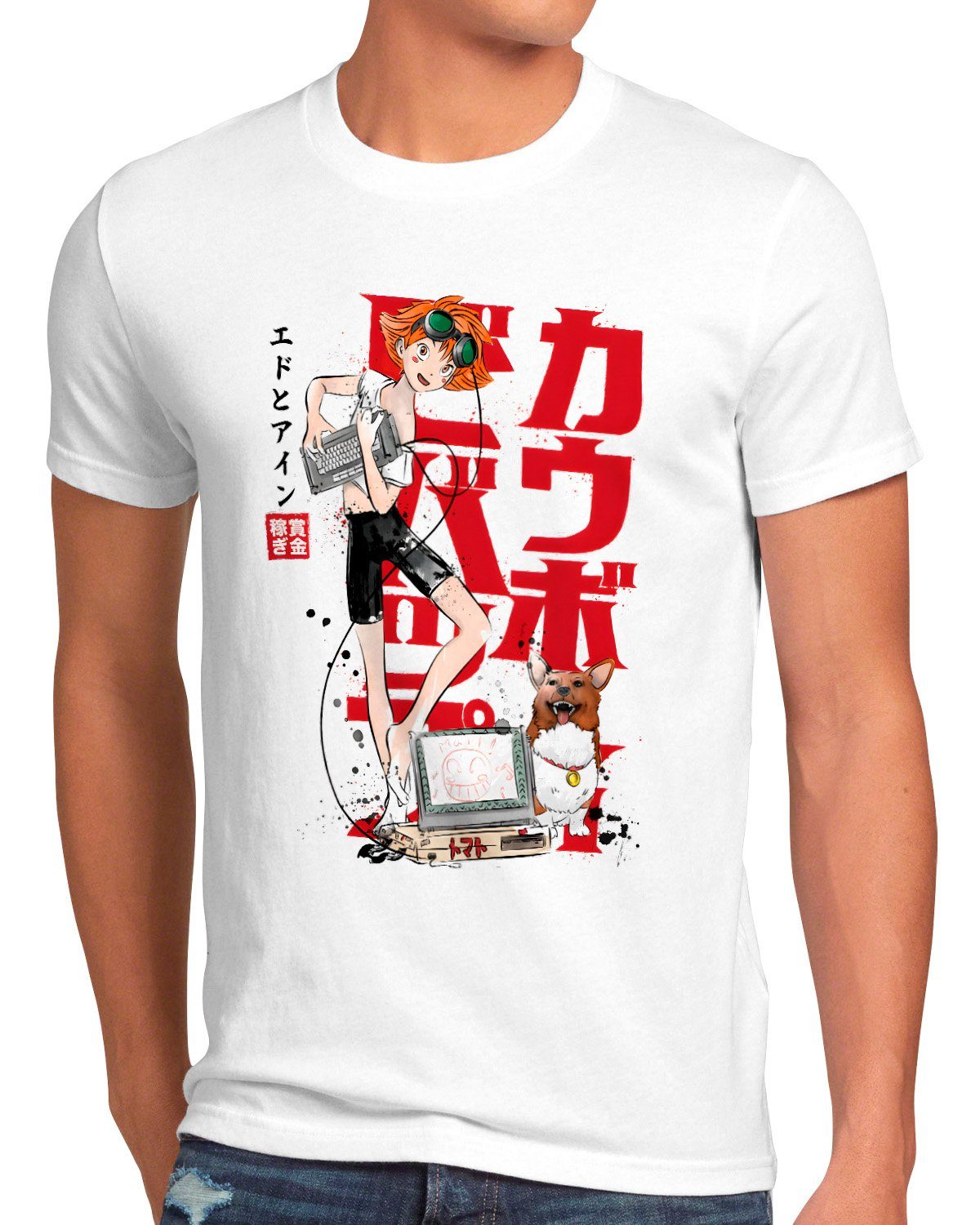 style3 Print-Shirt Herren T-Shirt Edward and Ein anime manga swordfish cowboy bebop