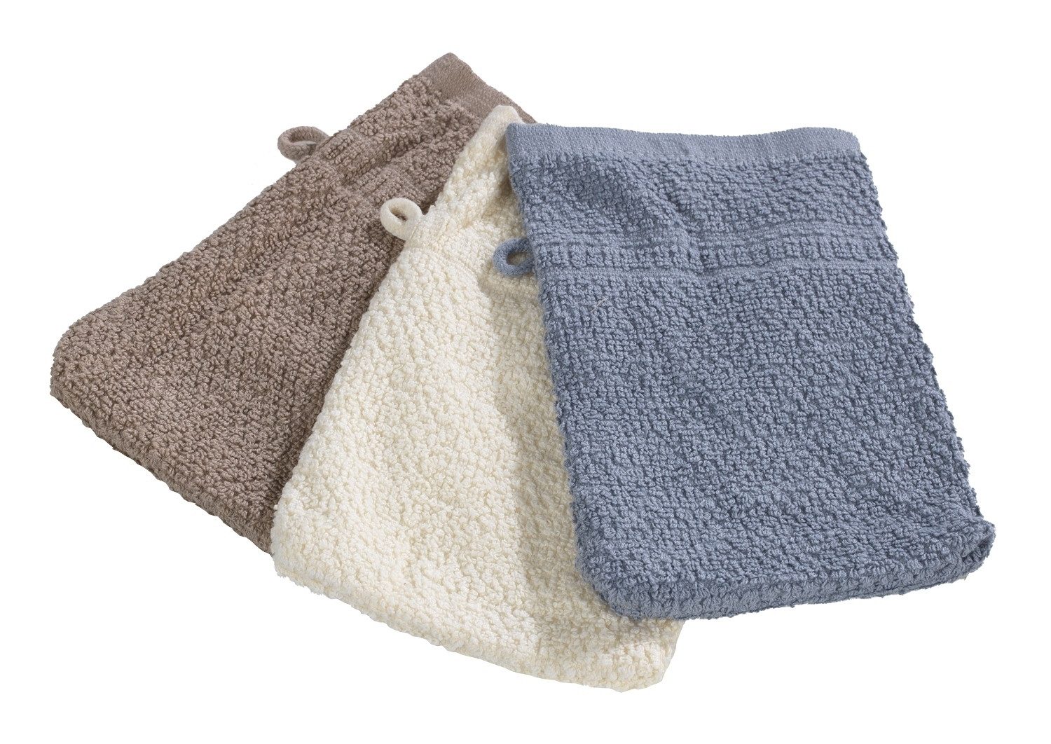Home4You Waschhandschuh, 16 x 21 cm, Grau, Baumwolle, (4-St), waschbar und trocknergeeignet