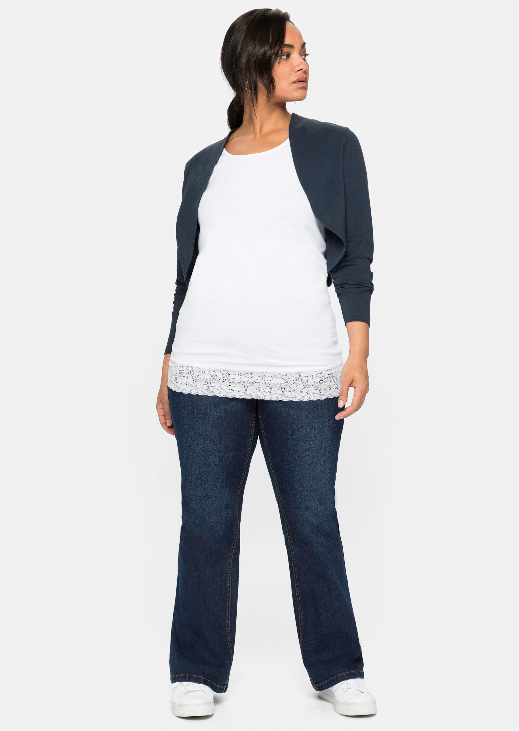 Sheego Bequeme Jeans Bootcut-Jeans . mit verstellbarem Bund günstig online kaufen