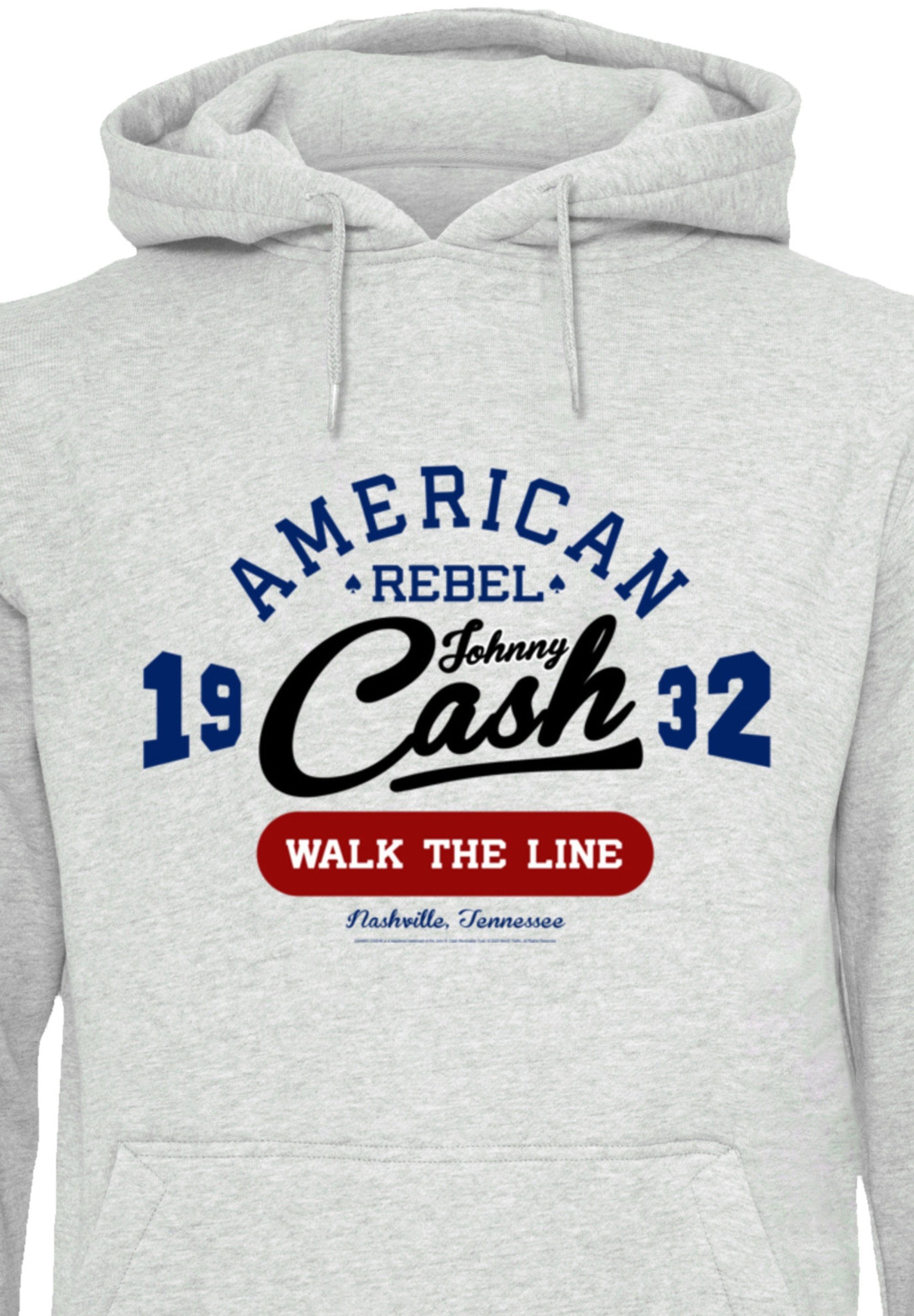 F4NT4STIC Hoodie Johnny Cash Music Walk the Line Premium Qualität, Band,  Logo, Verstellbare Kapuze und geräumige Kängurutasche