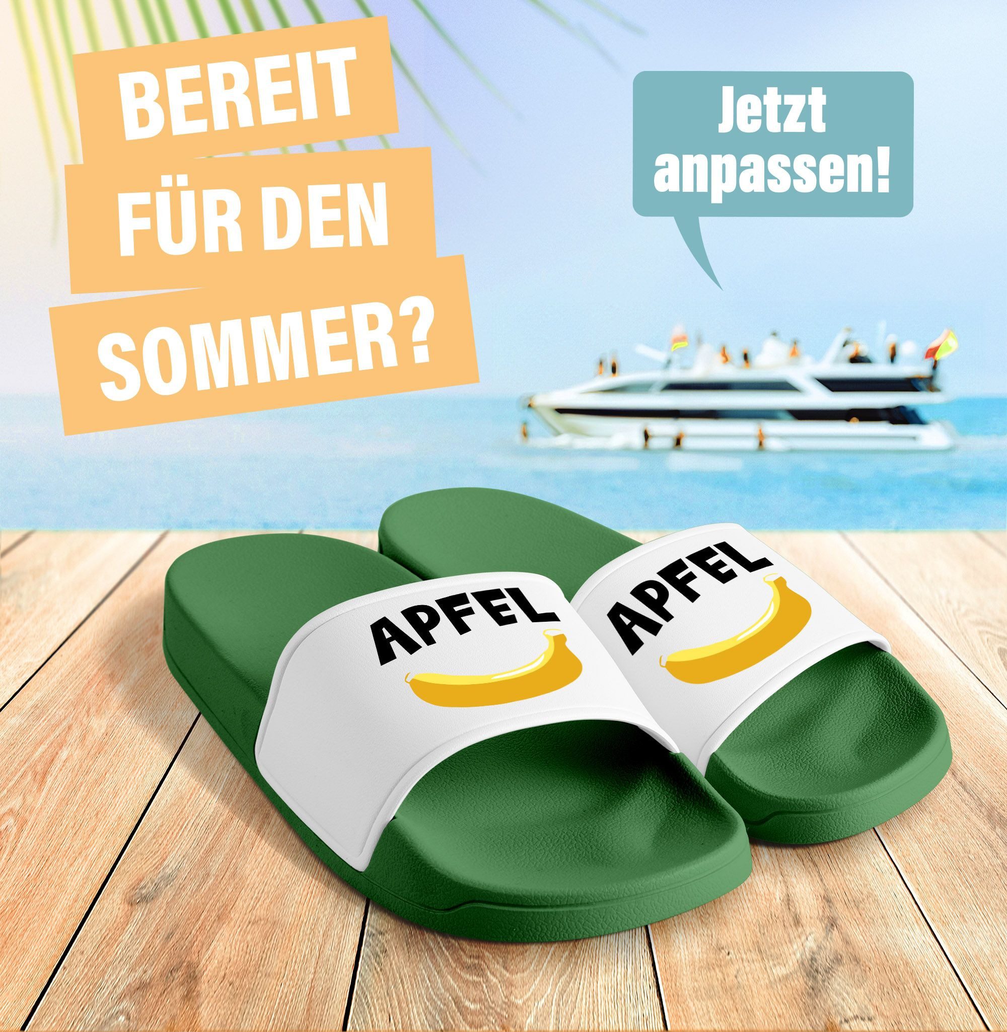 MoonWorks Moonworks® Badeschlappen mit Apfel-Banane Motiv günstig online kaufen